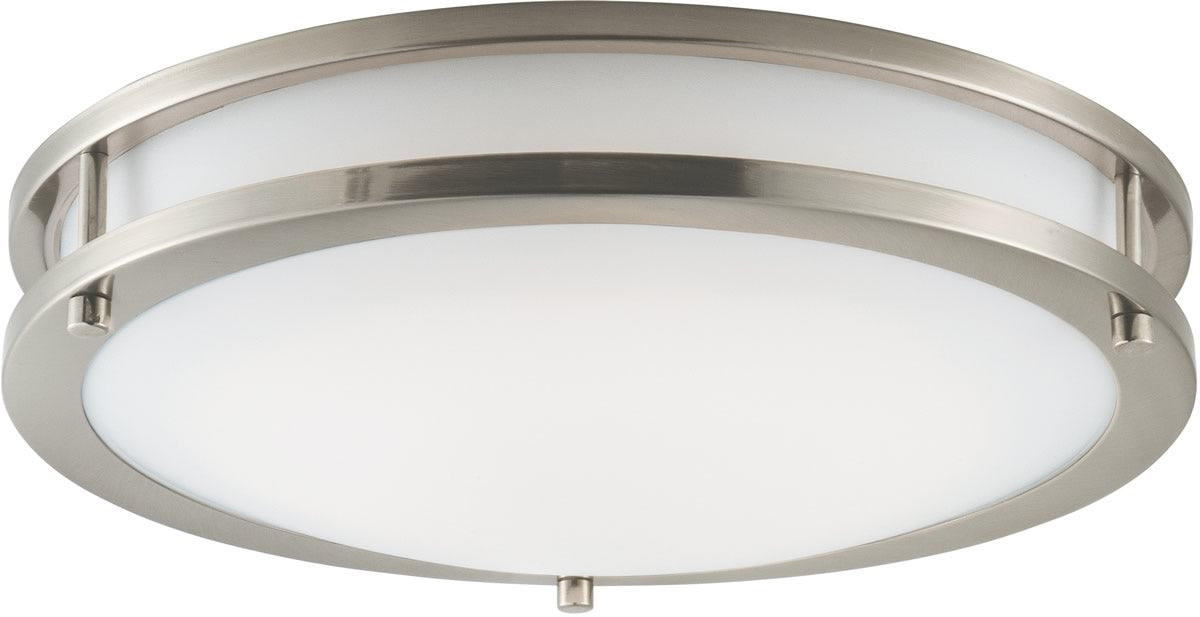 14W Linear LED Flush Mount Ceiling Light - Satin Nickel Finish - Energy Efficient Modern Lighting for Kitchen, Bathroom, Hallway & Office