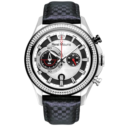 Silver Dial - Silver/Black Case - Black Strap - Silver Applique