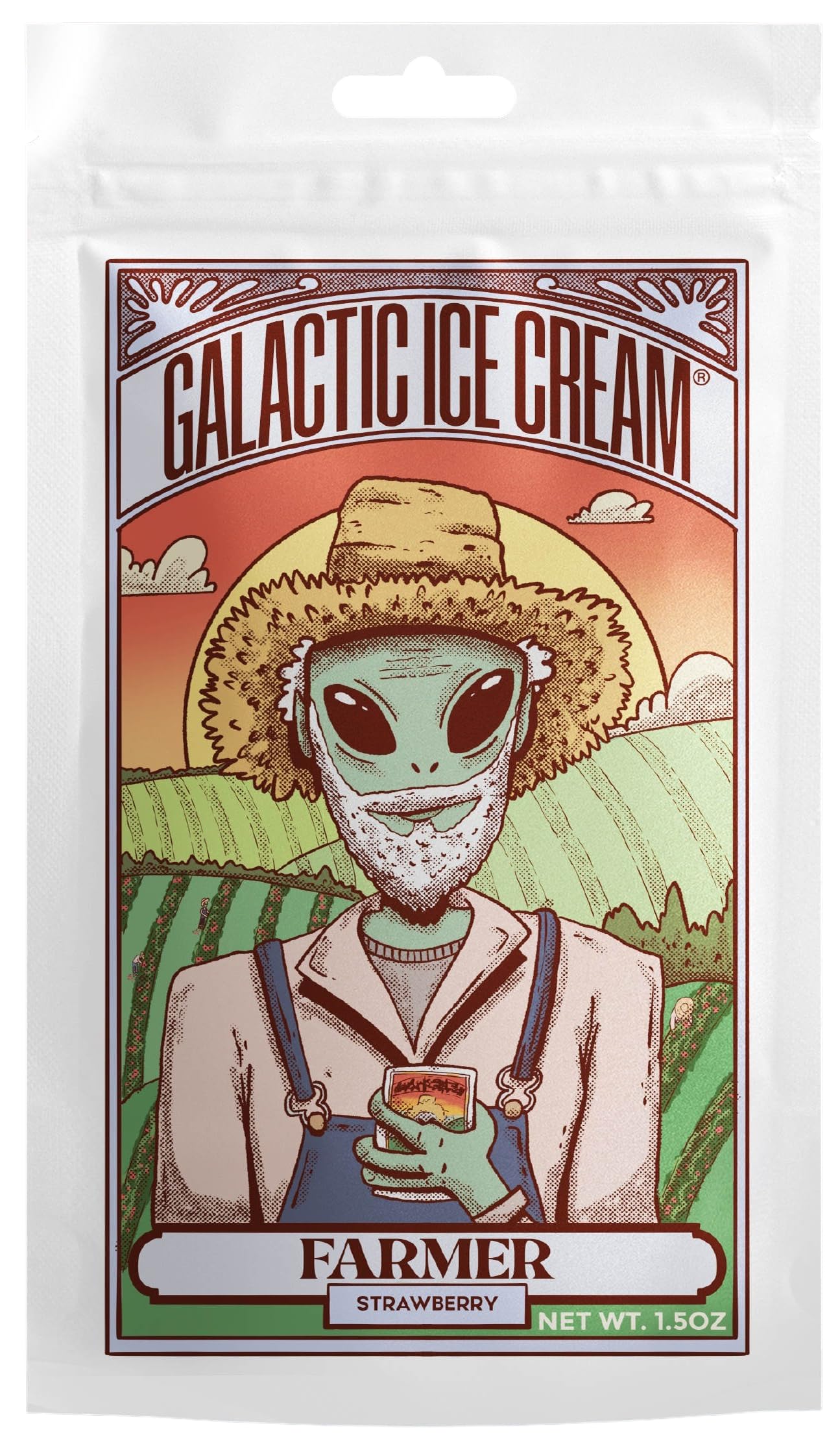 Freeze Dried Ice Cream - Gourmet Artisan Crafted Space Food with Vanilla, Chocolate, Strawberry, Cookie Dough & Salted Caramel Flavors - Made with Simple Ingredients - Perfect for Camping, Hiking & Space-Themed Parties - Galactic Freeze Dried Ice Cream (Farmer Strawberry)