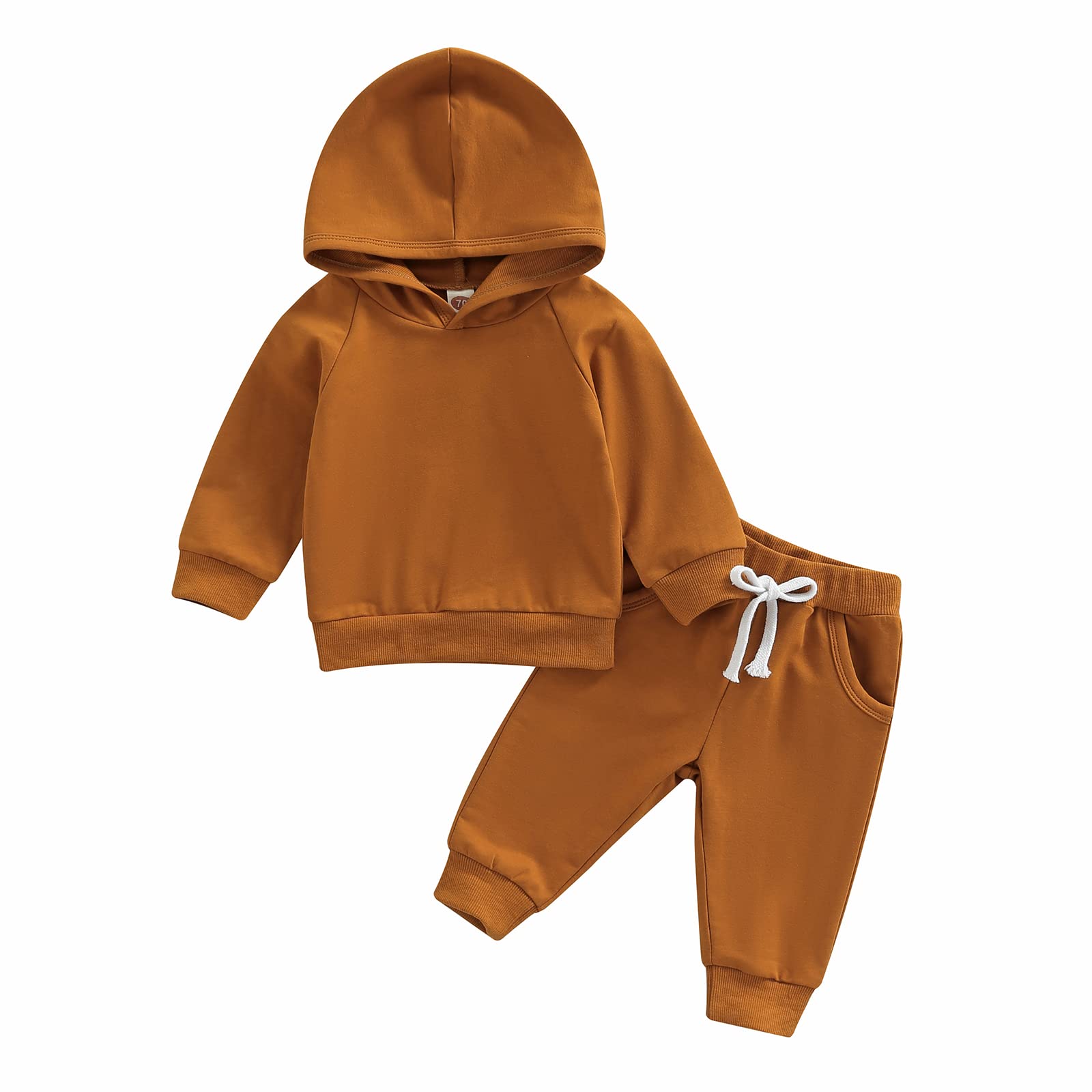 Newborn Baby Boy Girl Fall Clothes Set - Soft Waffle Knit Hoodie & Jogger Sweatpants 2-Piece Outfit | Cozy Autumn & Winter Wear for Infants