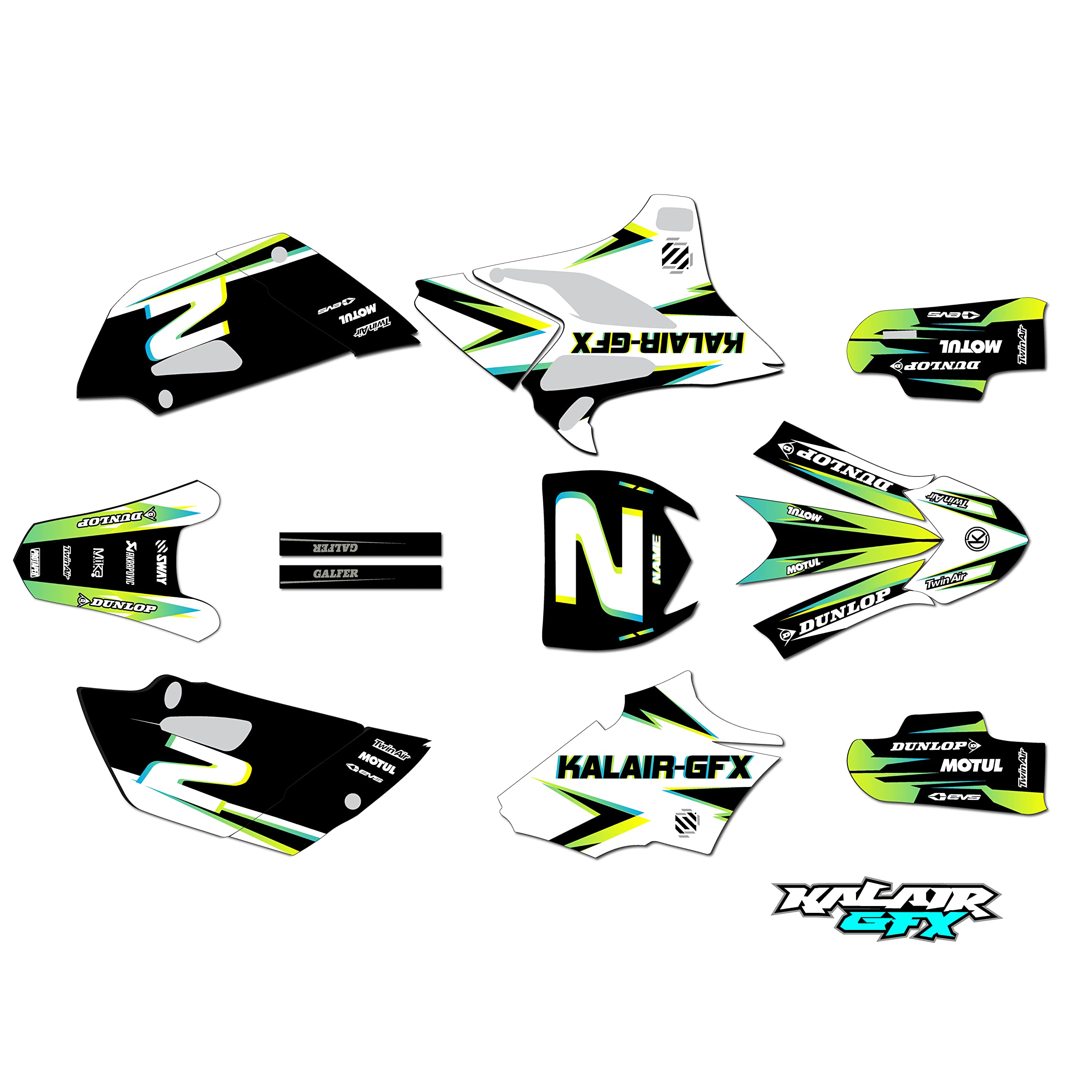 Yamaha YZ85 (2019-2021) Vizion Series Lime 16 Mil Dirt Bike Graphics Kit - Custom Racing Decals & Stickers Set (No Plastics Included) - Perfect for Motocross, Off-Road Racing & Bike Customization