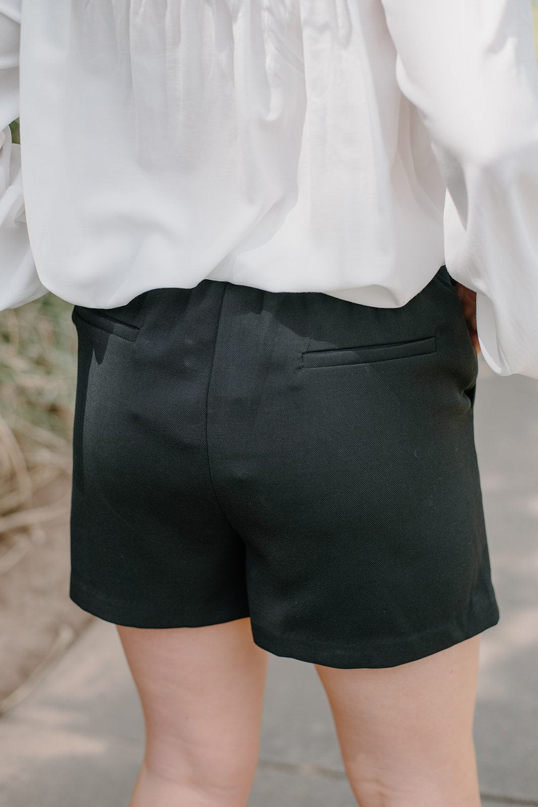 Stylish Black Pintuck Trouser Shorts for Women - Comfortable High Waisted Office Casual Shorts - Perfect for Work, Travel & Summer Outfits