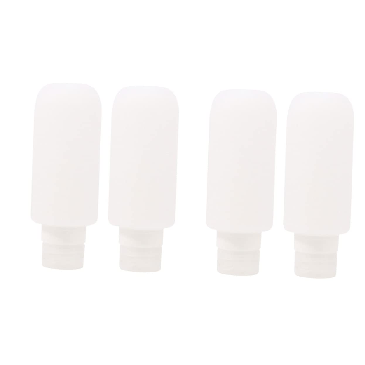 4 Pack Silicone Travel Bottles Set - Leak Proof Refillable Squeeze Tubes for Toiletries | Perfect for Airplane Carry-on, Gym Essentials & Vacation Packing