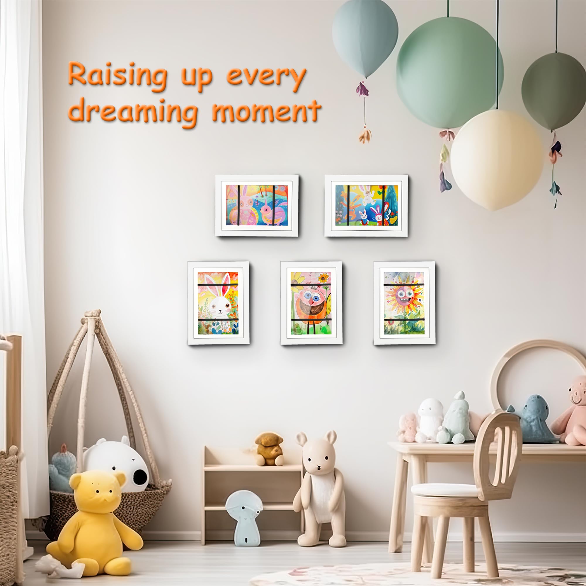 2-Pack Kids Art Frames 8.5x11 - Changeable Front Opening Picture Frames for Home & Classroom Decor