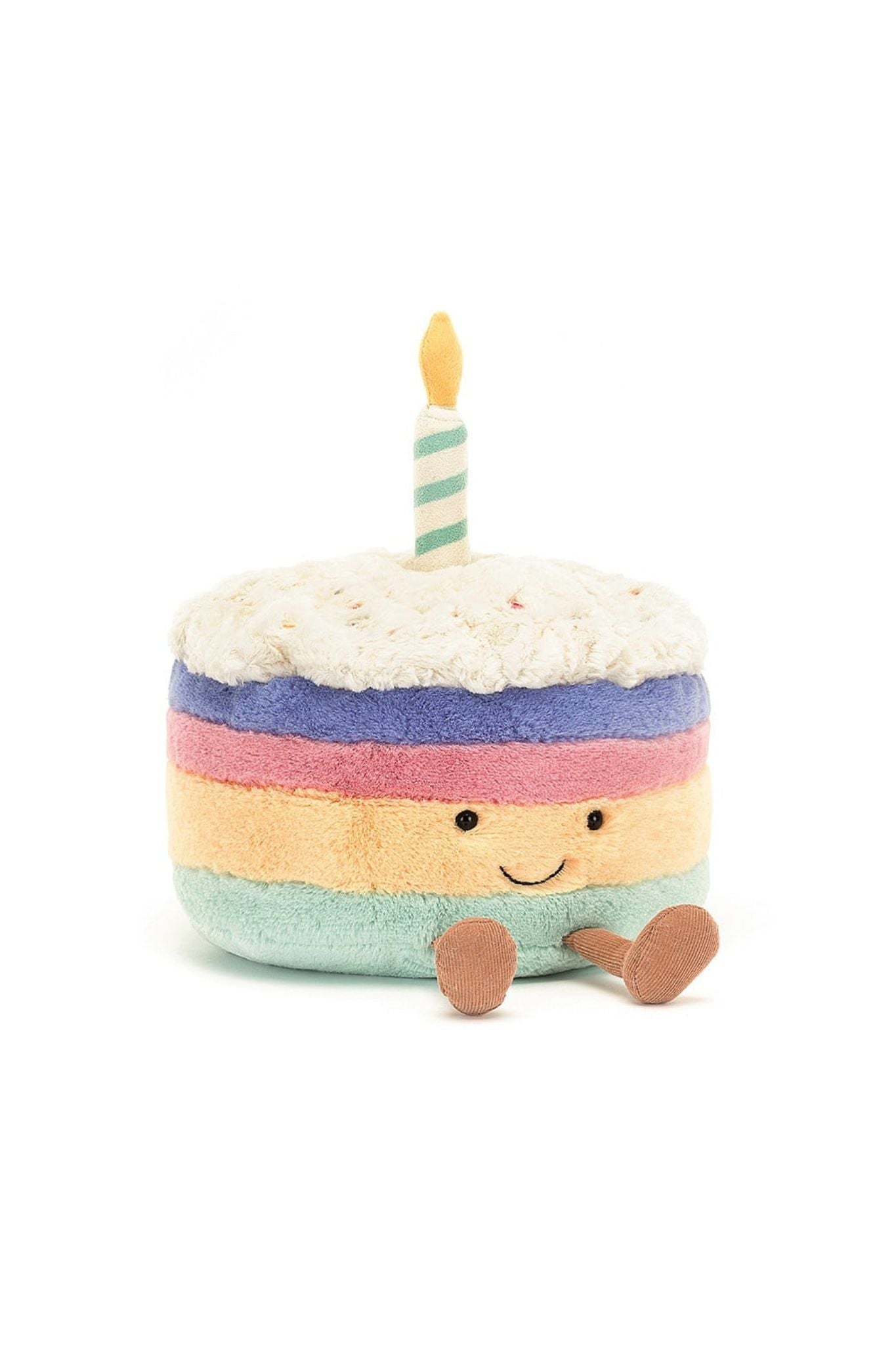 Jellycat Amuseables Rainbow Birthday Cake Plush Toy - Soft & Cuddly Stuffed Animal for Kids, Birthday Gifts & Nursery Decor