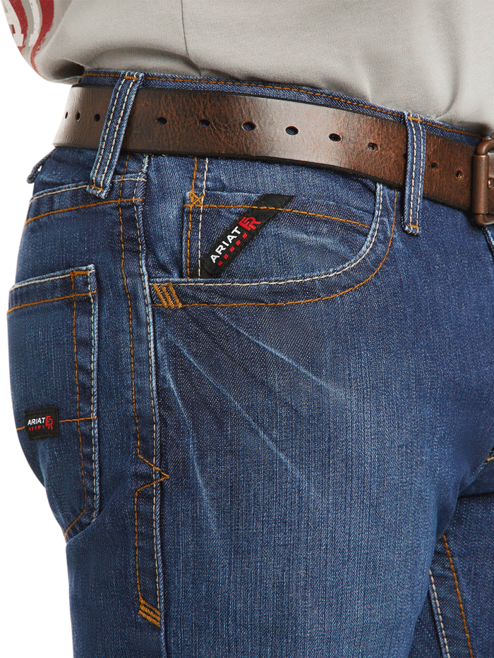 Ariat Men's FR M4 Relaxed Basic Boot Cut Jeans in Flint - Durable Work & Casual Wear for Ranch, Riding & Everyday Use