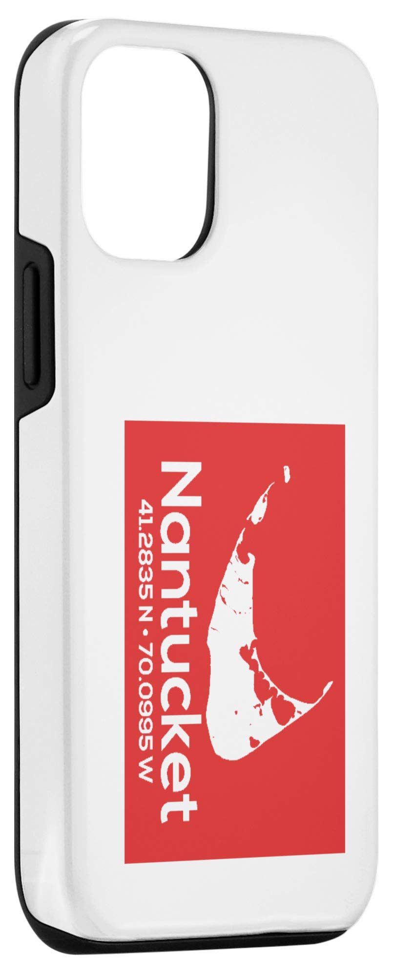 iPhone 12/12 Pro Nantucket Island Coordinates Phone Case - Premium Protective Cover with Unique Coastal Design for Travel & Beach Lovers