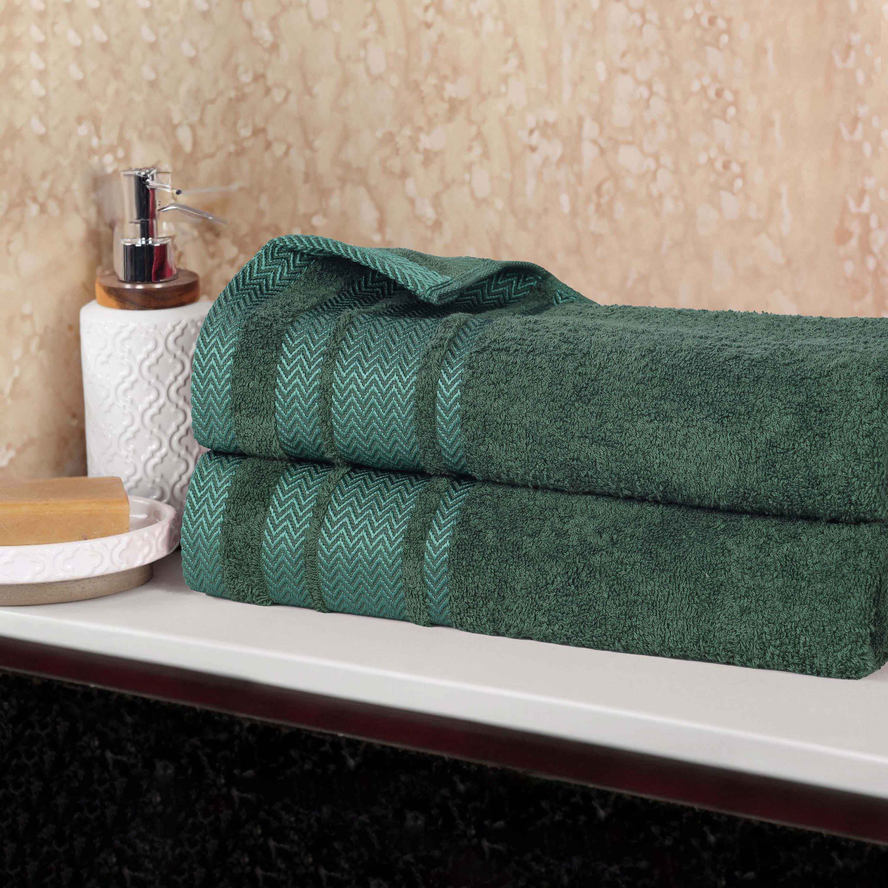 Premium 100% Cotton Soft Medium Weight Bath Towel Set of 2 - Ultra Absorbent Luxury Bath Sheets for Spa, Hotel & Home Use