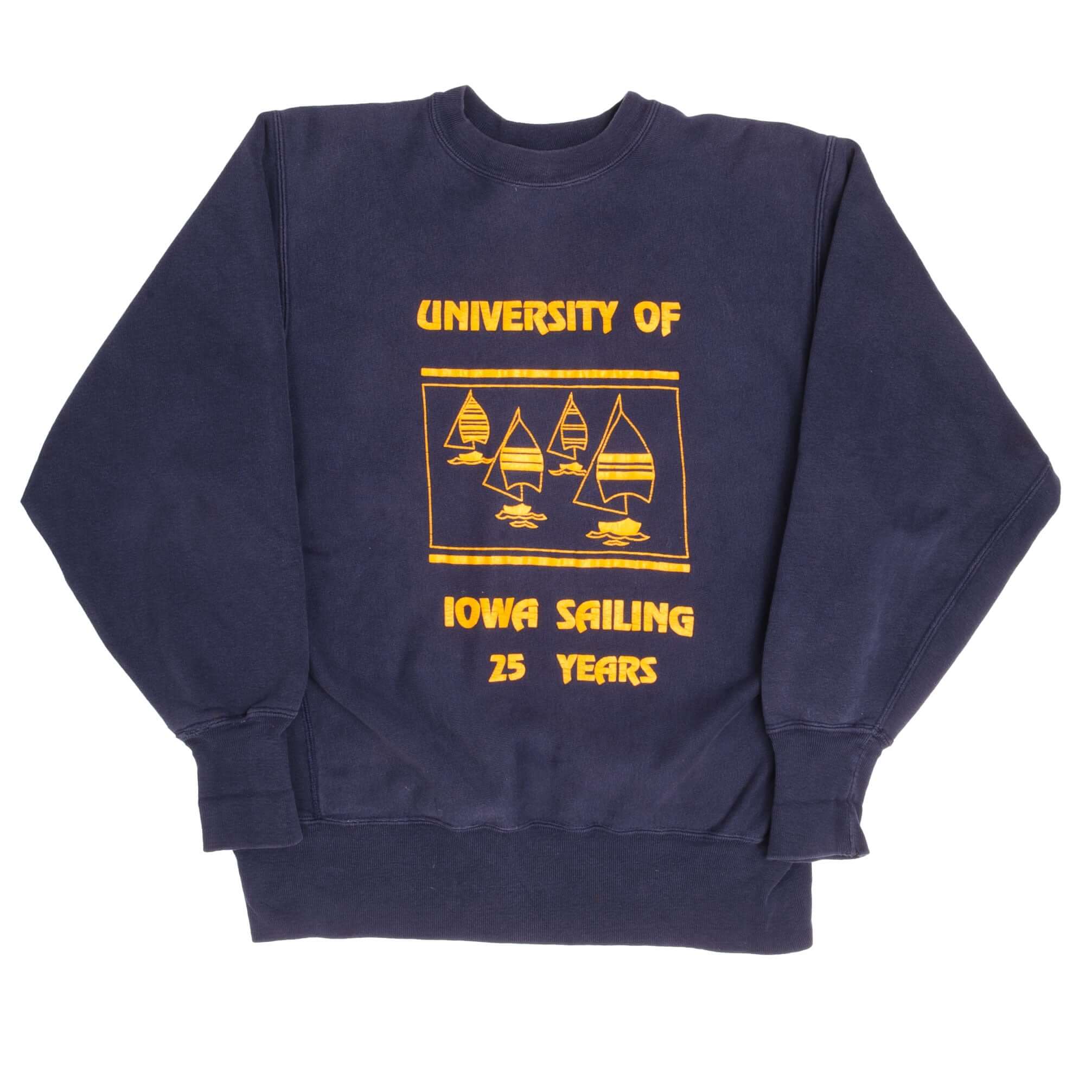 Vintage Champion Reverse Weave University of Iowa Sweatshirt 1980s Large - Made in USA - Retro College Style for Casual Wear & Sports Fans