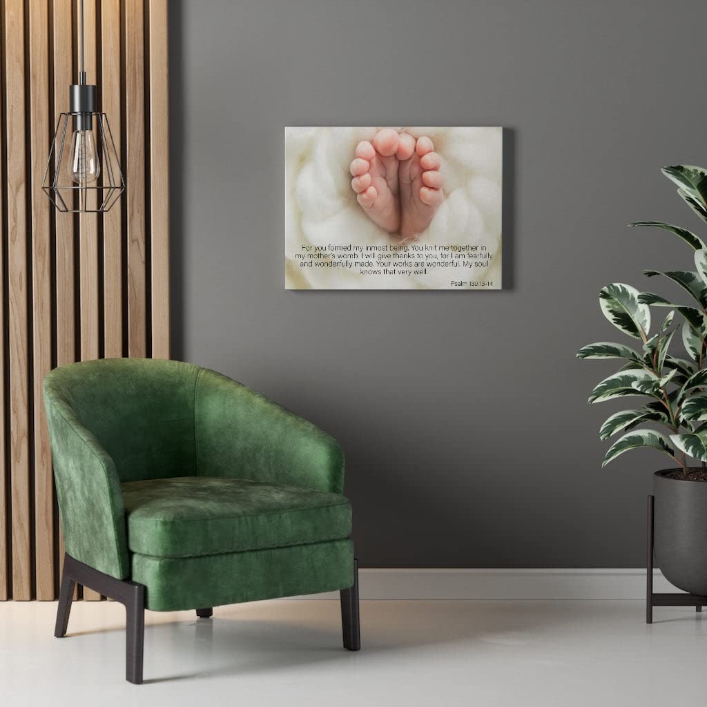 Fearfully and Wonderfully Made Bible Verse Art - Psalm 139:13-14 Scripture Wall Decor for Christian Home, Church & Office - Inspirational Gift for Women, Men, Baptism, Wedding & Housewarming