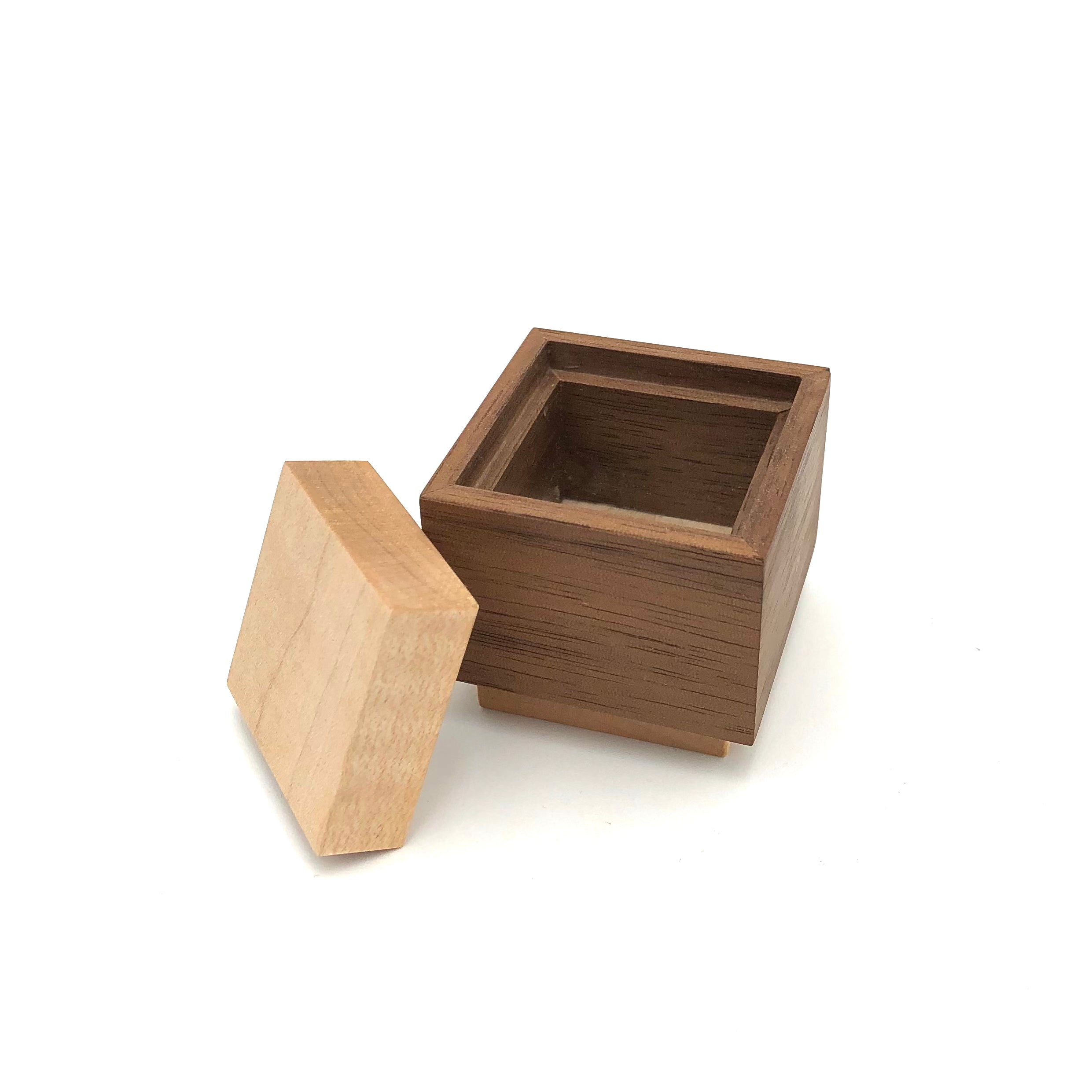 Young Fine Woodcraft Handmade Shellacked Wood Jewelry Box - Small Walnut & Maple Wooden Gift Box for Rings, Necklaces, Earrings - Perfect for Wedding Gifts, Anniversary Presents & Jewelry Storage