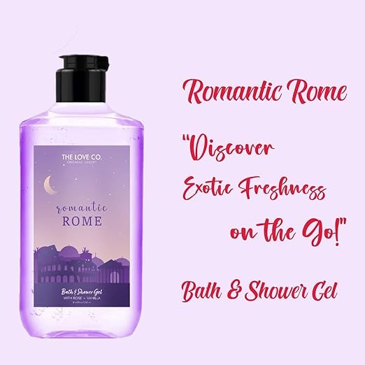 Romantic Rome Body Wash - 8.5 fl oz | Vegan & Paraben Free Shower Gel for Sensitive Skin | Perfect for Relaxing Baths & Spa Nights
