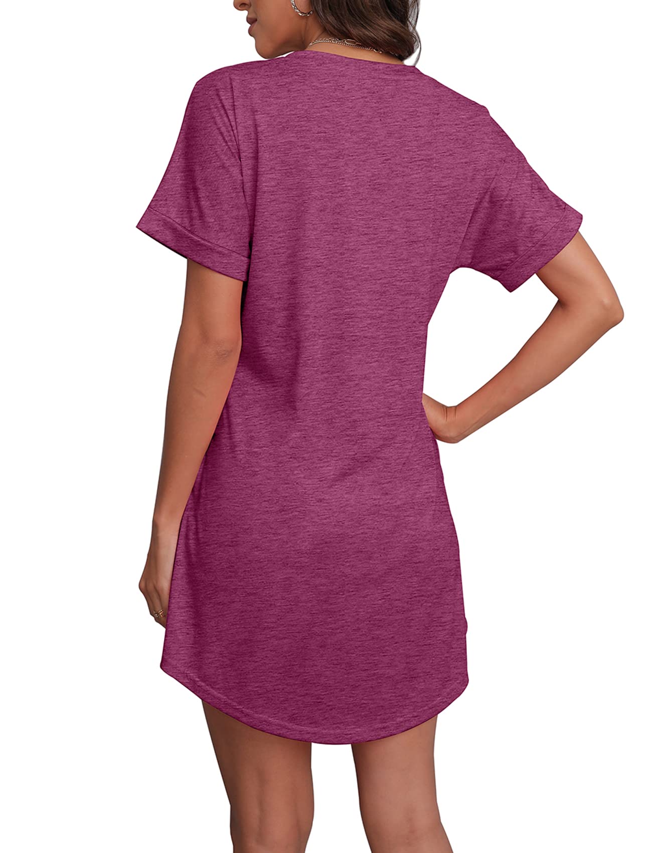 Women's Summer Short Sleeve T-Shirt Dress with Pockets - Casual Flowy Tunic Dress for Beach, Vacation & Everyday Wear