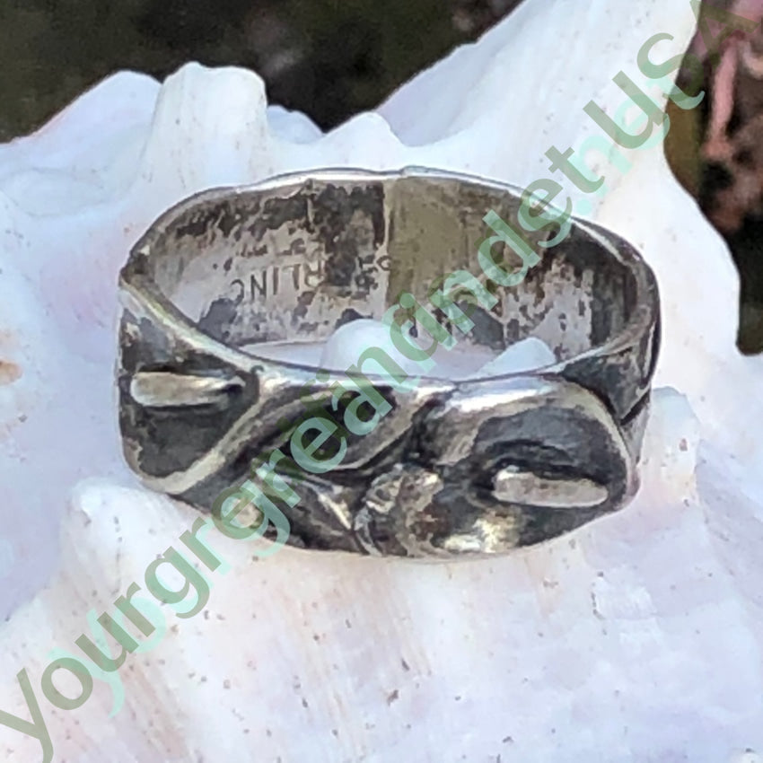 Vintage Anthurium Flower Band Ring in Sterling Silver - Size 6.25 - Elegant Floral Jewelry for Women, Perfect for Weddings, Anniversaries & Special Occasions