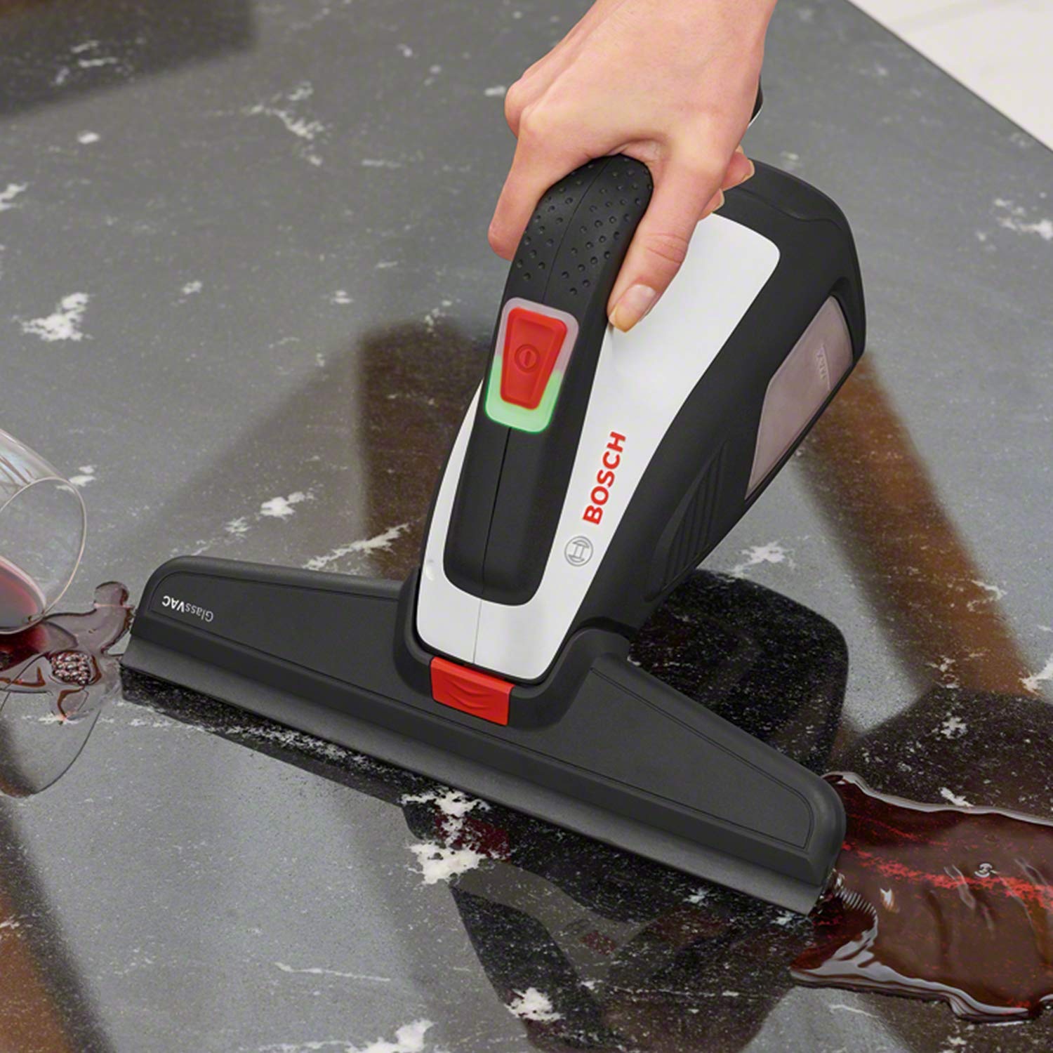 Bosch GlassVAC Cordless Window Vacuum Cleaner - Powerful Battery-Powered Glass Cleaner for Streak-Free Windows, Mirrors & Shower Doors - Perfect for Home, Office & Car Cleaning