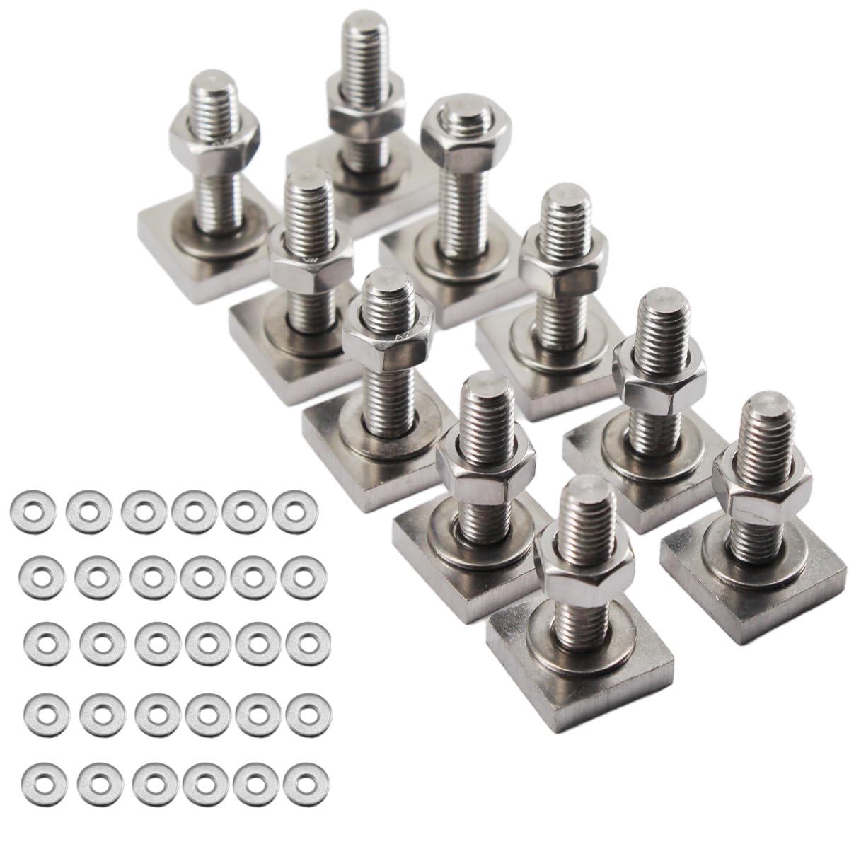 10-Pack T Track Tie Down Kit - Stainless Steel Bolts for Thule/Yakima Racks - Bike/Kayak/Solar Panel Mounting