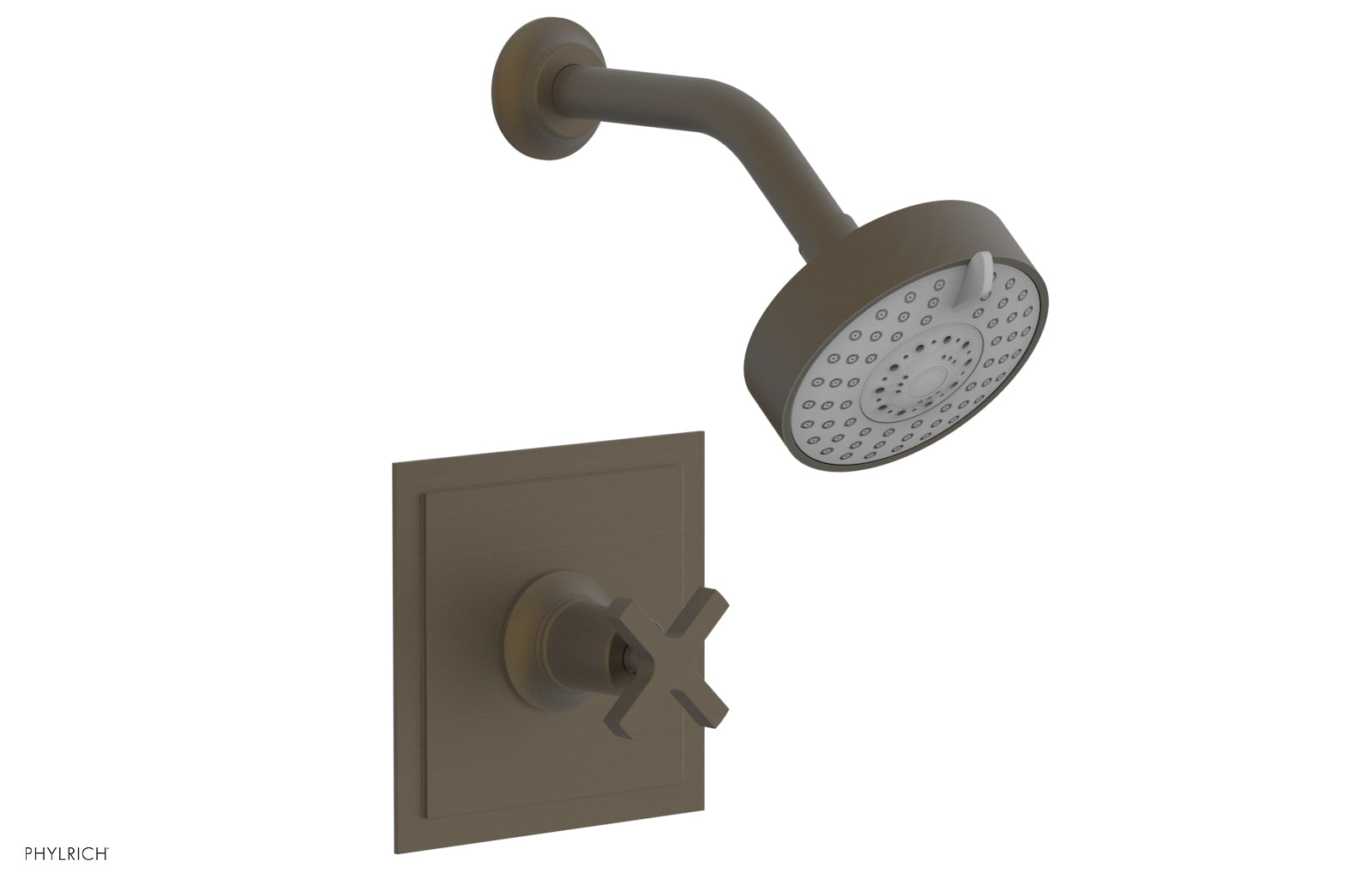 HEX MODERN Pressure Balance Shower Set - Cross Handle 501 21 - Bathroom Faucet for Modern Home & Spa Experience