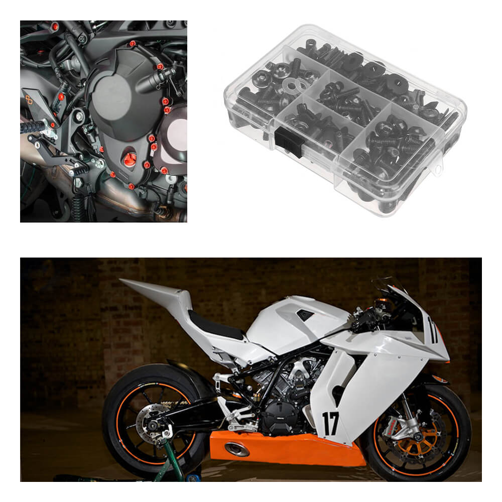 Universal Motorcycle Fairing Nut and Bolt Assortment Kit - Durable Fasteners for Motorcycle Body Panels & Accessories - Perfect for Repair, Customization & Maintenance