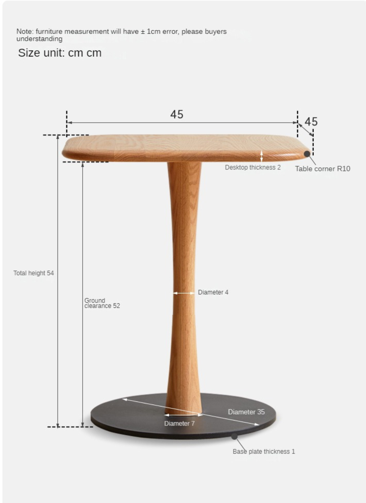 Solid Oak & Black Walnut Small Square Side Table - Handcrafted Wooden End Table for Living Room, Bedroom, or Office Decor
