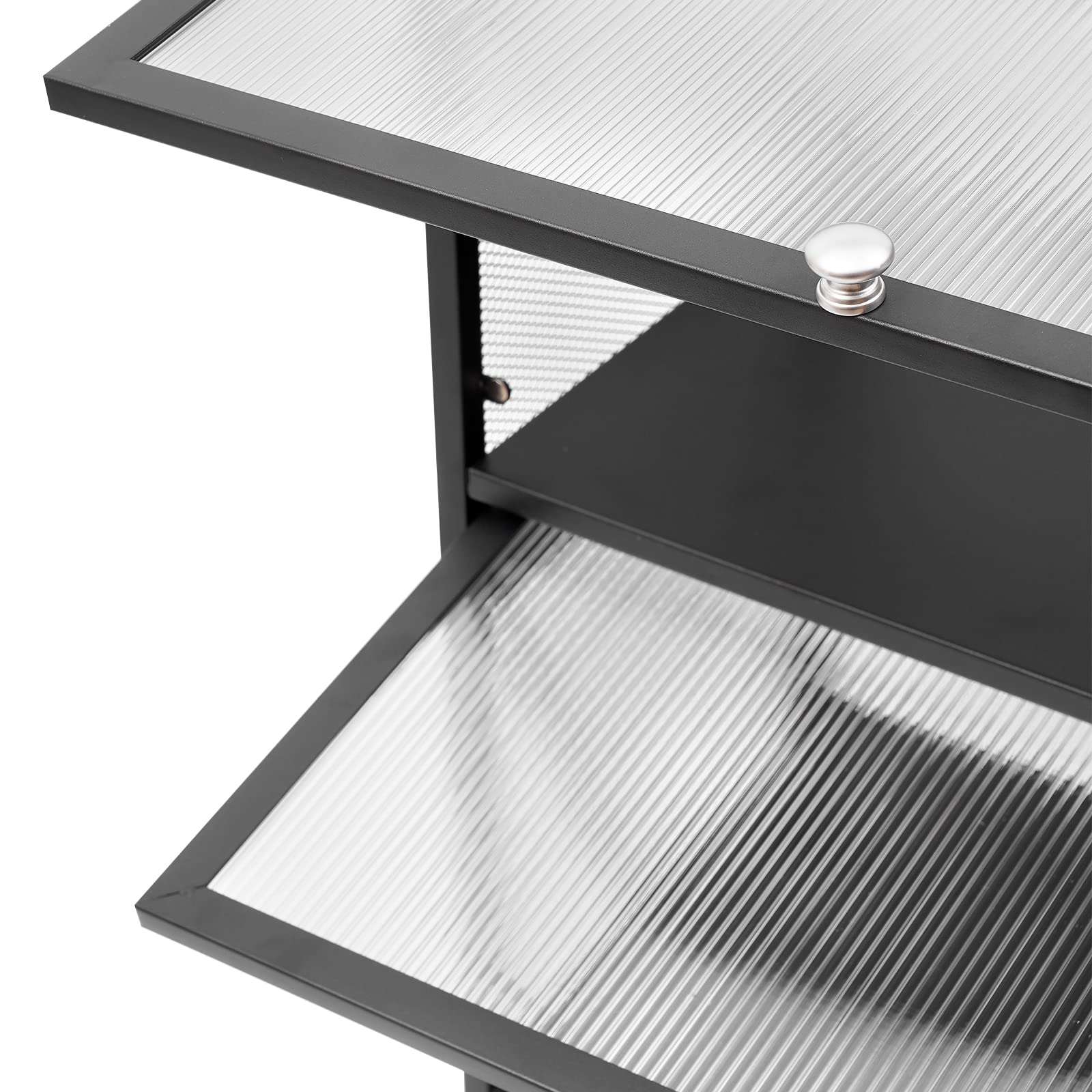 4-Tier Black Kitchen Storage Rack with Hooks - Bread Rack, Coffee Station & Microwave Organizer for Dishes, Pots & Pans - Stylish 43