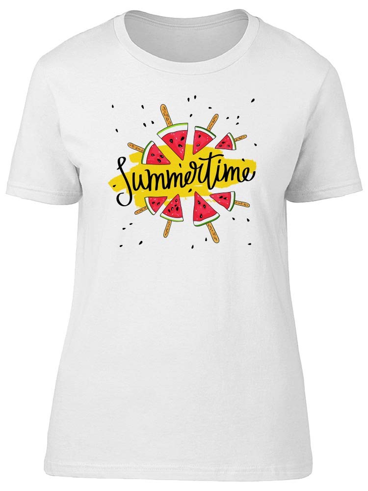 Women's Summer Watermelon Ice Pops T-Shirt - Cute Fruit Graphic Tee for Beach, Vacation & Casual Outings