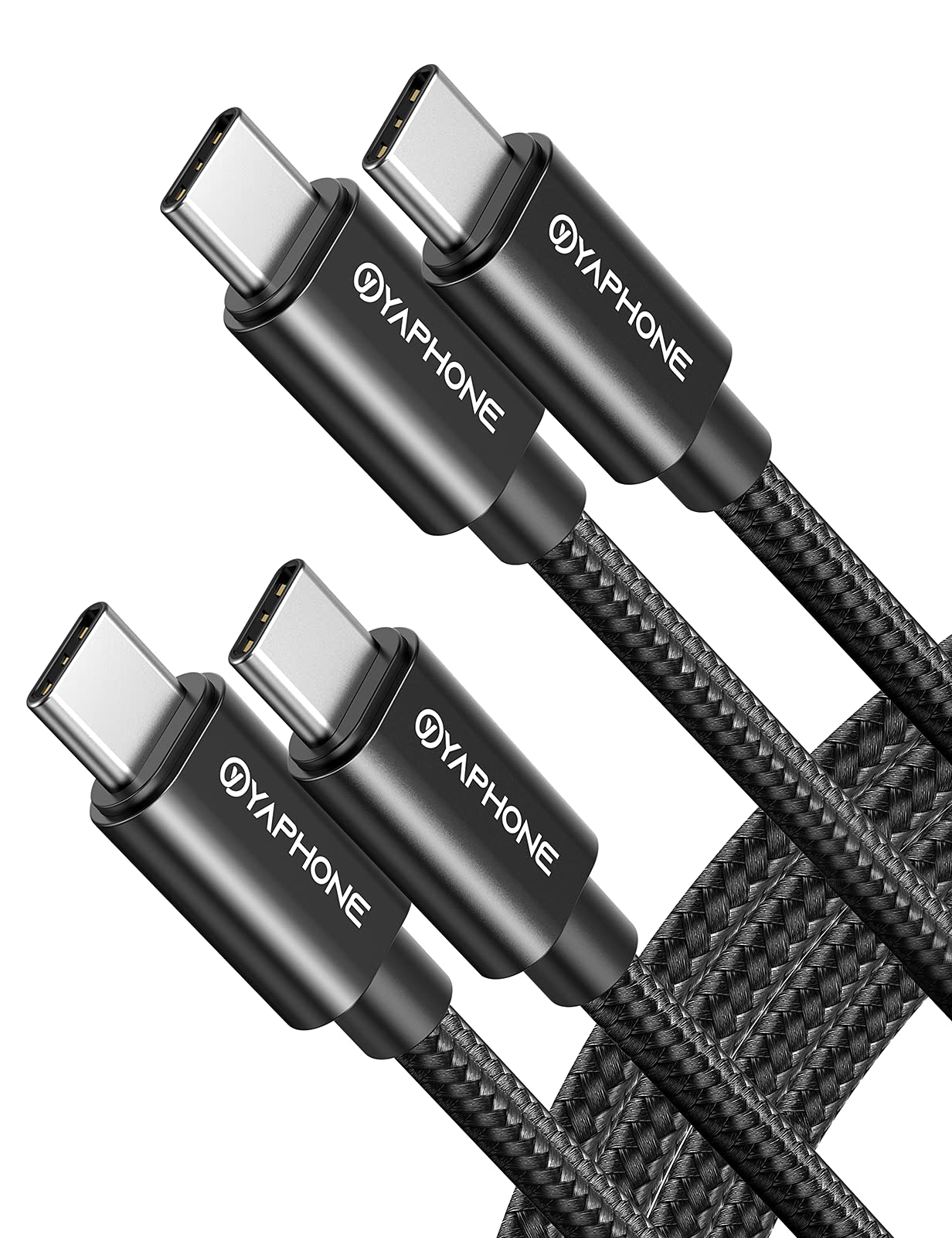60W USB C to USB C Cable 2 Pack 6ft - Fast Charging PD 2.0 Braided Cord Compatible with Samsung Galaxy S21/S20/S10, MacBook Pro 2020, iPad Pro/Air, Nintendo Switch - Perfect for Home, Office & Travel Charging