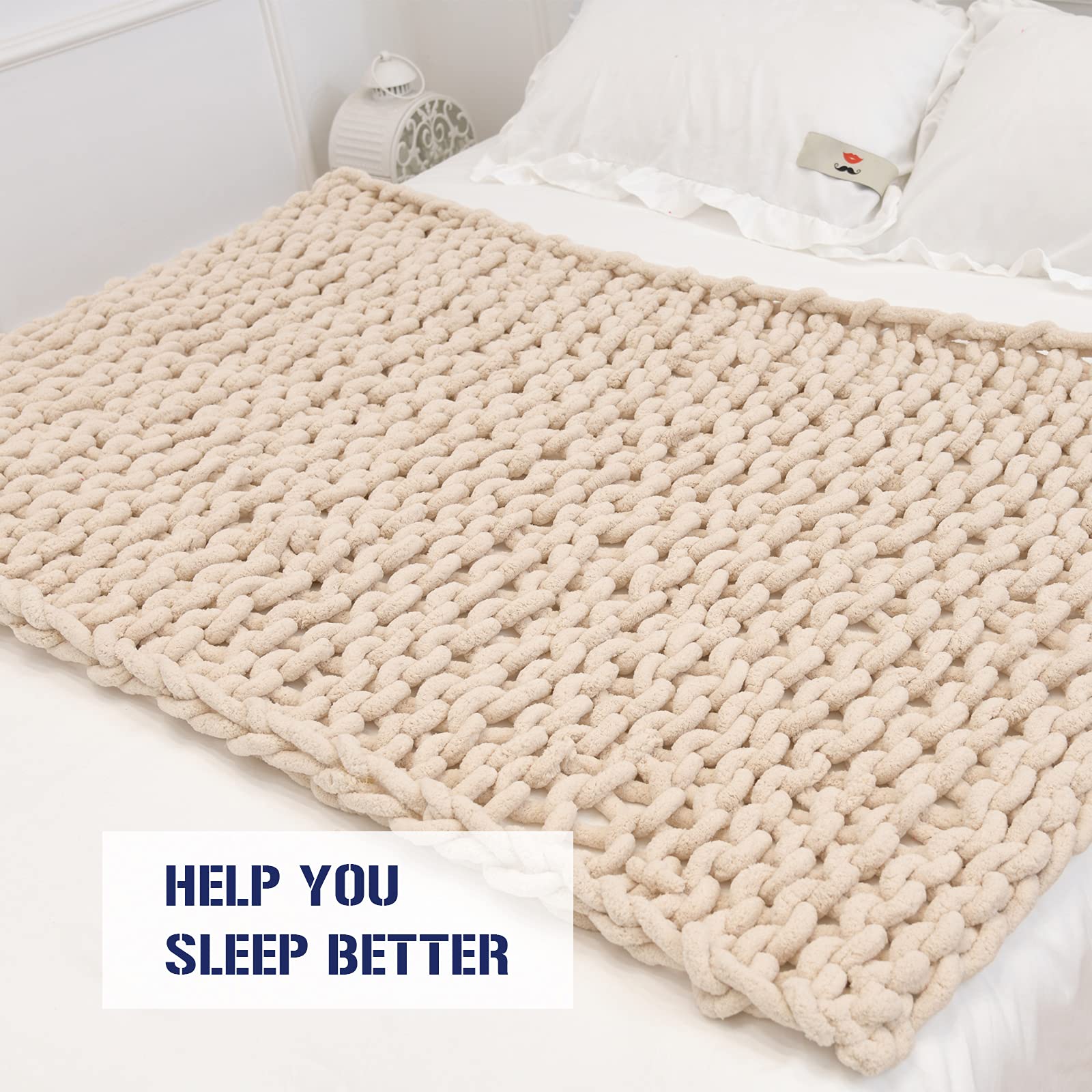 Chunky Knit Blanket - Super Soft Chenille Throw Blanket 40