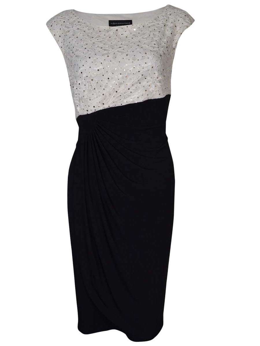 Sequined Wrap Lace Dress - Elegant Party & Evening Wear