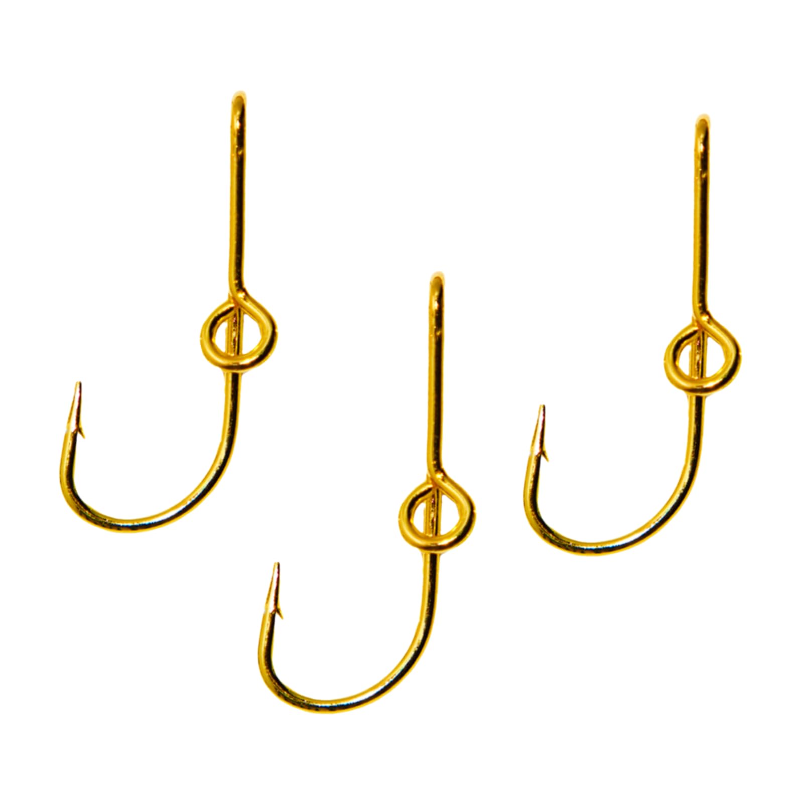 **3-Pack Gold Fishing Hat Hook Clips for Men - Secure Hat Pins & Tie Clasps - Ideal for Fishing, Hiking, and Outdoor Adventures**