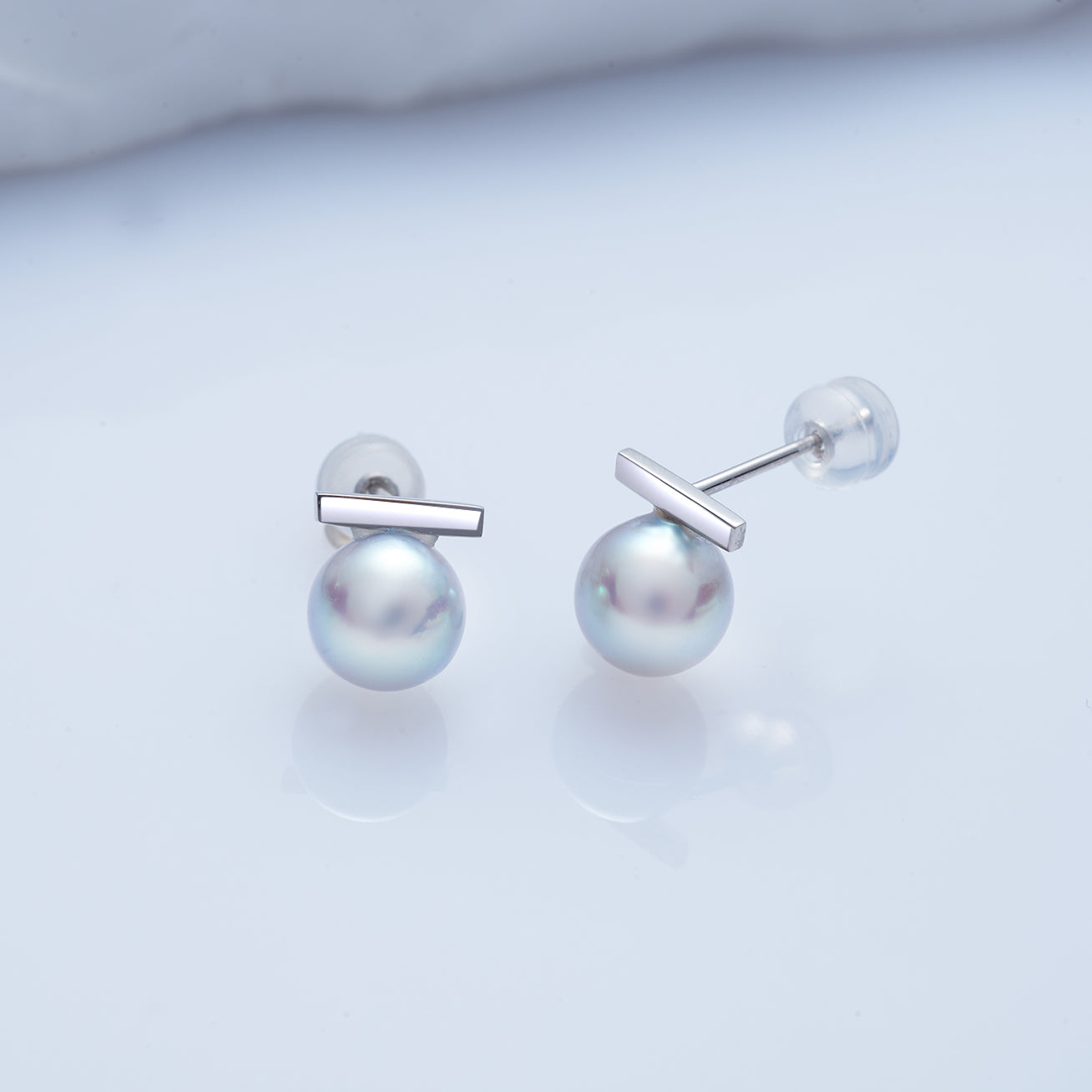 18K Gold Akoya Pearl Earrings - AAA Grade Silver White Pearls for Women | Elegant Jewelry Gift for Wedding, Anniversary & Special Occasions