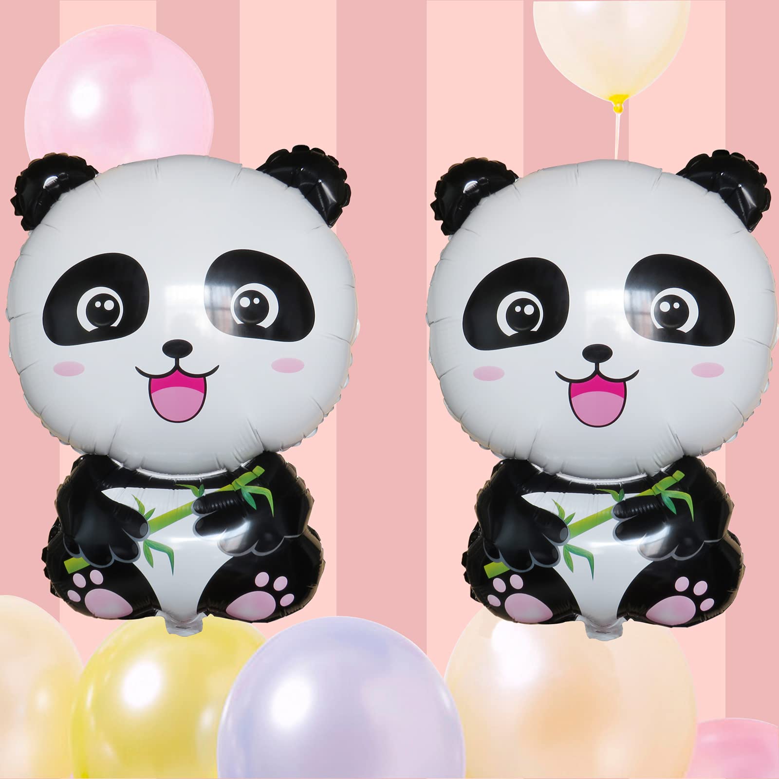 Panda Theme Baby Shower Decorations Set - 61Pcs Cute Gender Neutral Welcome Party Supplies for Newborn - Perfect for Nursery Room, Birthday Party & Baby Celebration (Pink)