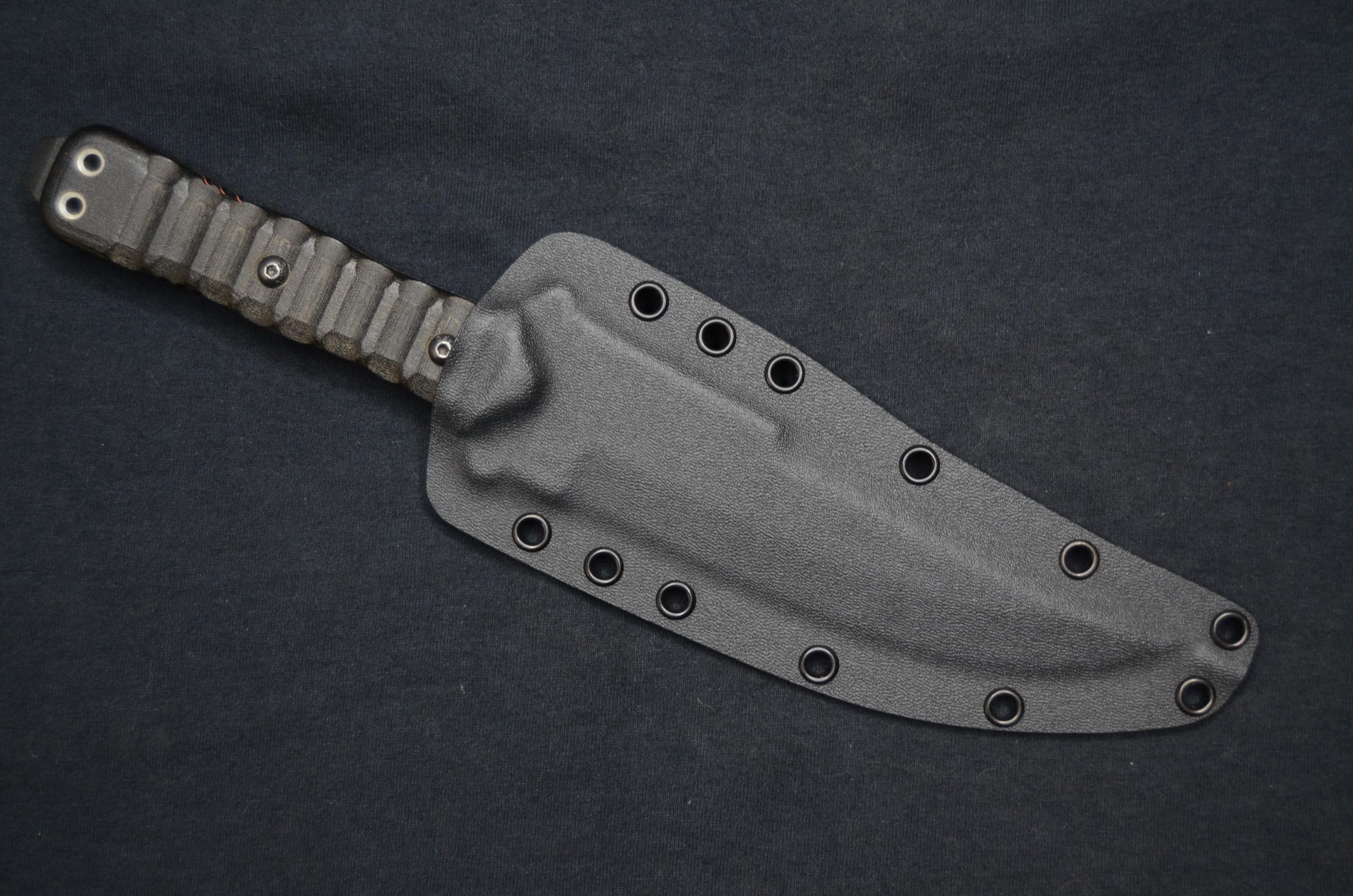 TOPS Knives Zero Dark 30 Tactical Fixed Blade Knife with Black Kydex Sheath by Red Hill Sheaths - Survival, Hunting, Outdoor Camping EDC Gear