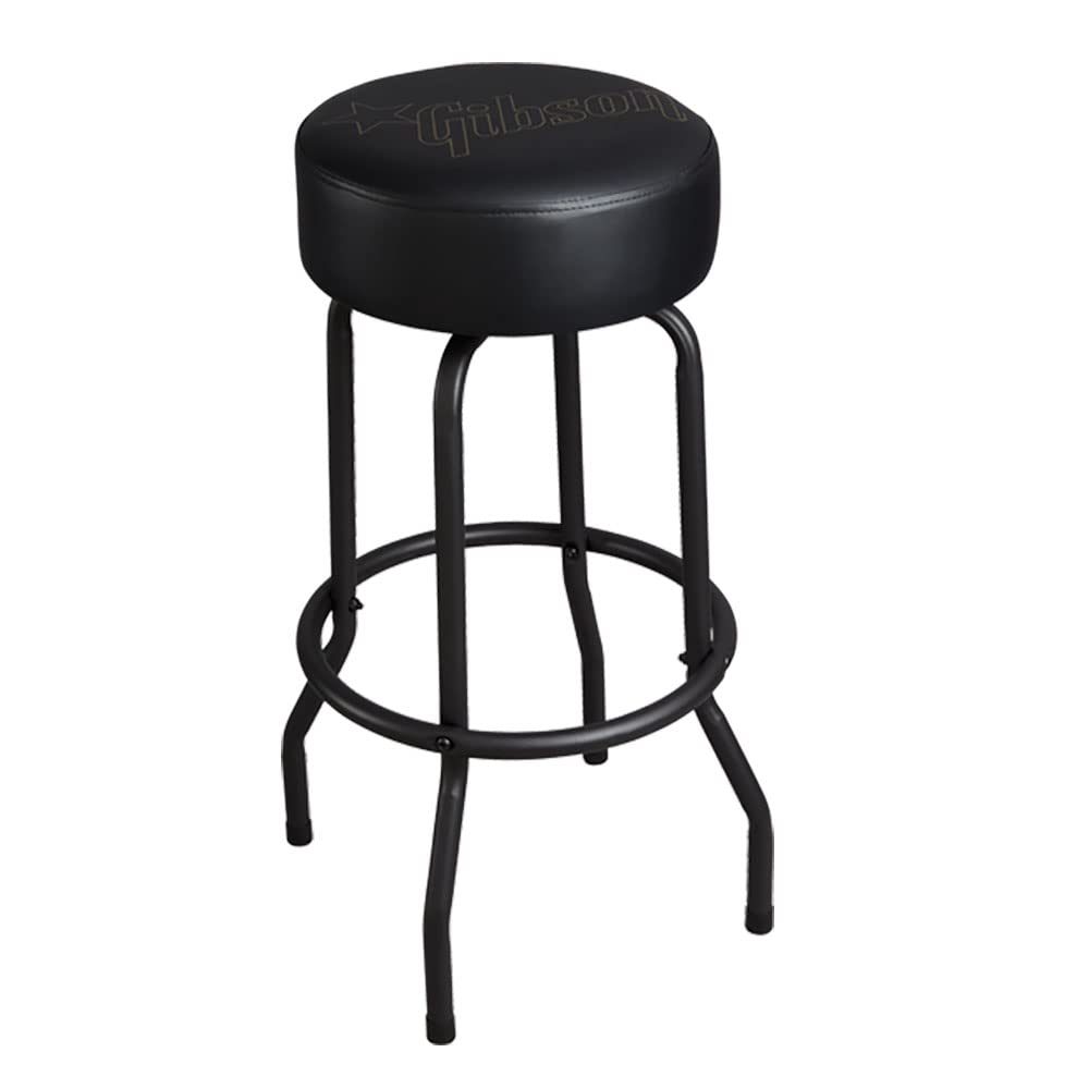 Premium Gibson Star Logo Playing Stool - Adjustable Tall Height for Guitarists & Musicians - Perfect for Home Studios, Live Performances & Music Practice