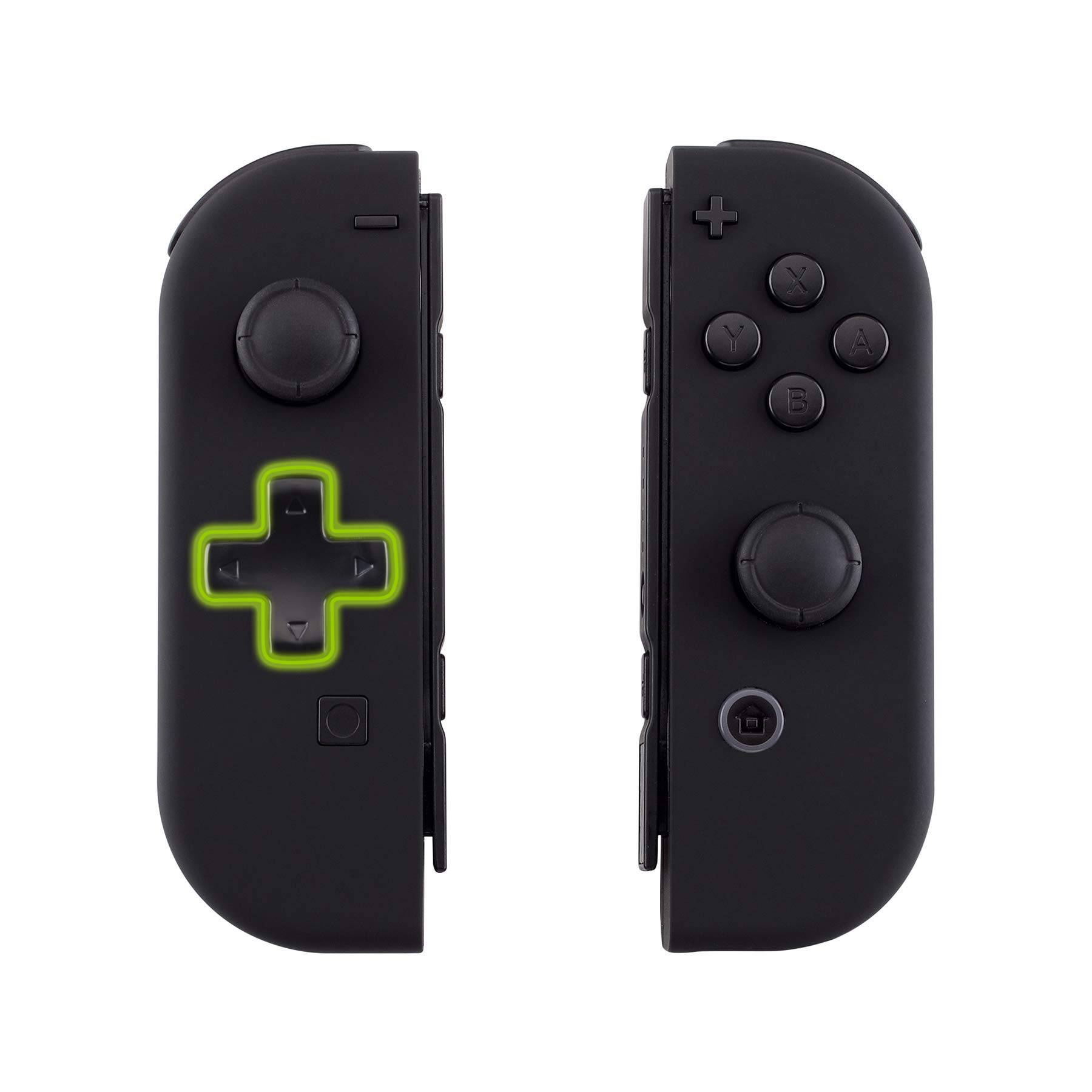 eXtremeRate Soft Touch Black Joycon Housing Shell with D-Pad & Full Button Set for Nintendo Switch - Replacement Faceplate for Switch Dock (Dock Not Included) - Perfect for DIY Repairs & Custom Gaming Setup