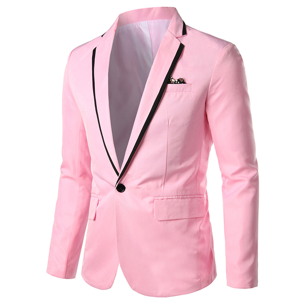 Men's Slim Fit One Button Solid Pink Casual Blazer Jacket - Perfect for Office, Business Meetings & Smart Casual Outfits