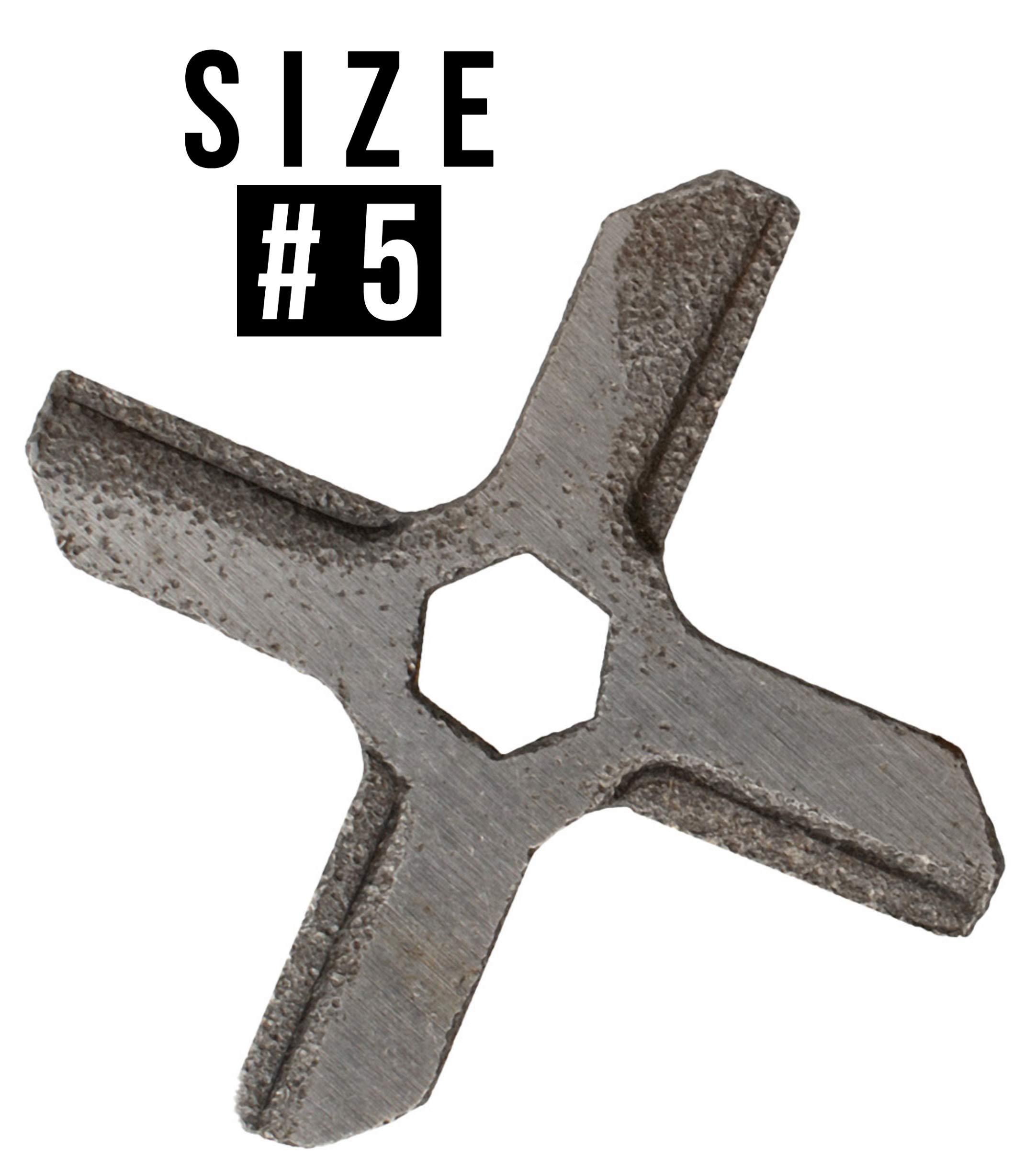 #5 Universal Stainless Steel Meat Grinder Replacement Blades - Compatible with Electric Meat Grinders - Durable Cutting Accessories for Home Kitchen & Commercial Use - Perfect for Ground Beef, Sausage & Food Processing