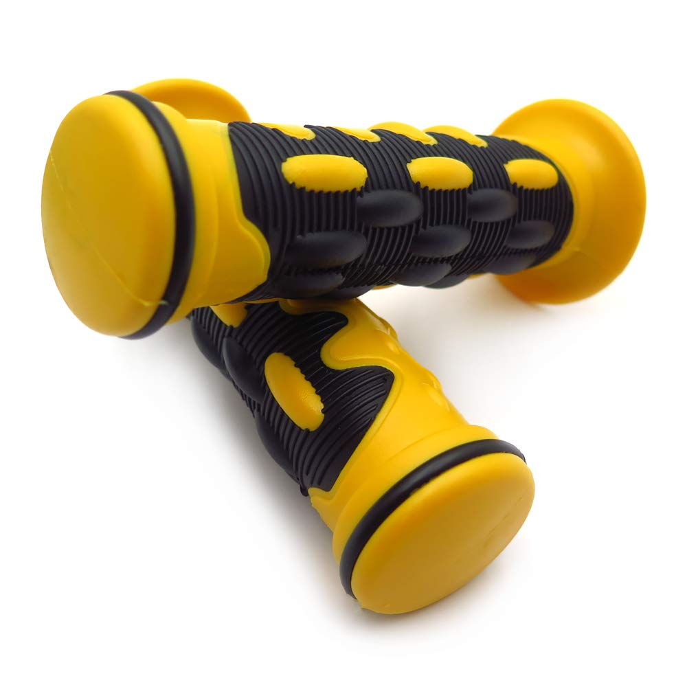 HTTMT XH4076-YELLOW-22 22mm Gel Hand Grips for Motorcycle & ATV - Comfort Ride
