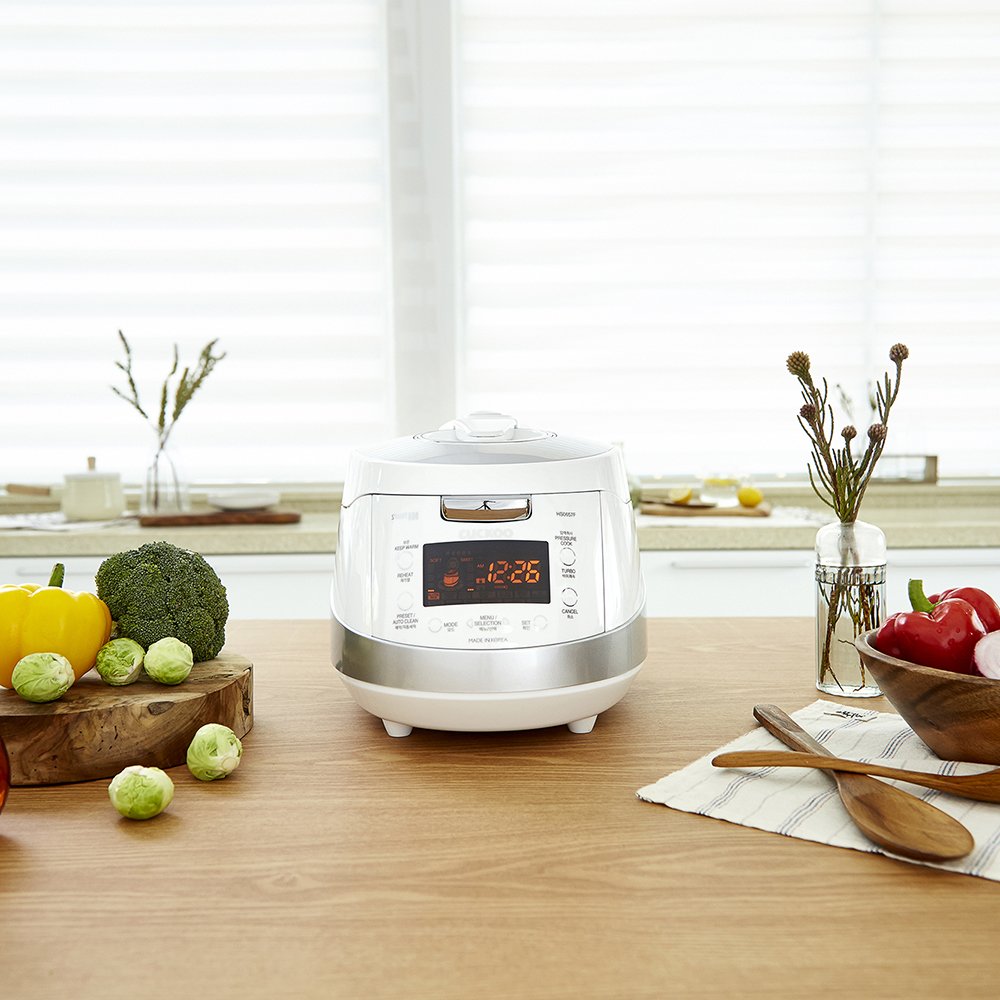 Cuckoo 6-Cup Induction Heating Pressure Rice Cooker - 18 Smart Programs (Glutinous, GABA, Mixed, Sushi) | Korean-Made Non-Stick Inner Pot | White/Silver Design | Perfect for Home Cooking, Meal Prep & Asian Cuisine