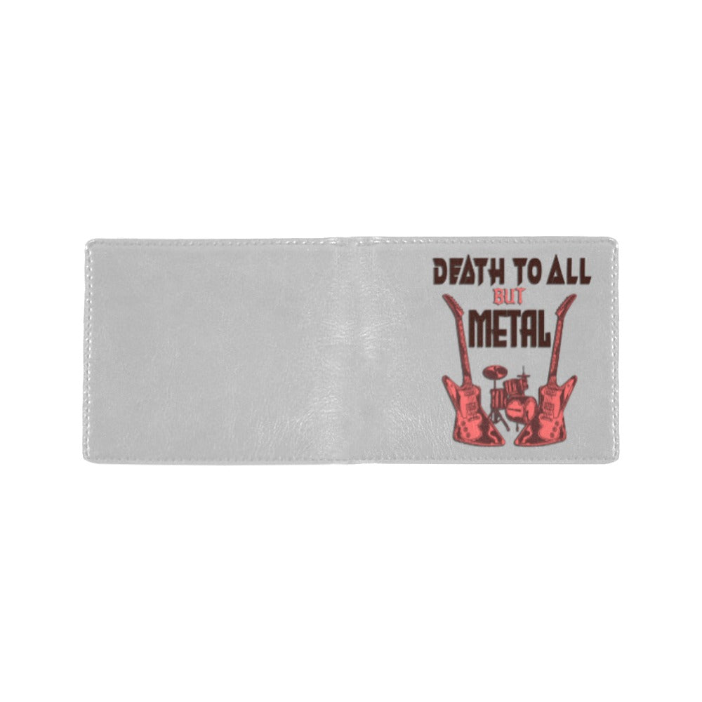Death To All But Metal Mini Bifold Wallet - Punk Rock Style Slim RFID Blocking Wallet for Men - Perfect for Concerts, Nightlife & Everyday Use