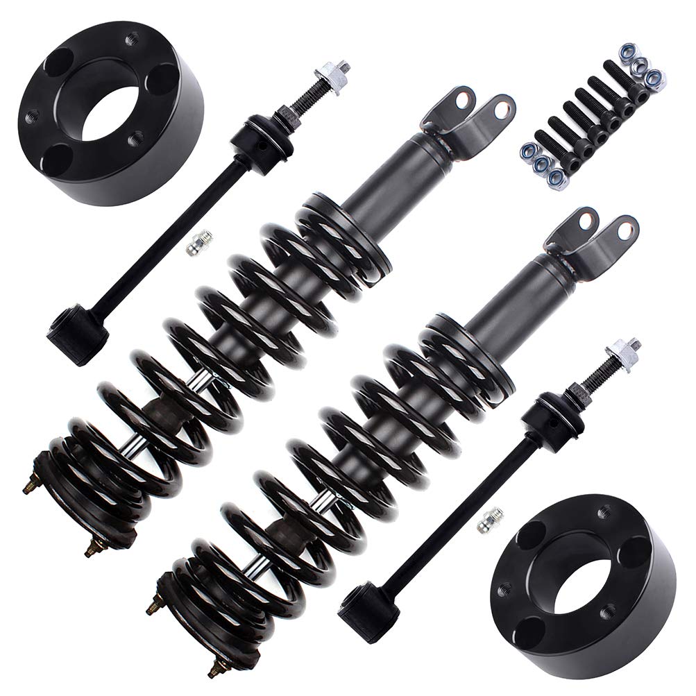 SCITOO 6-Piece Suspension Kit for Dodge Ram 1500 - Rear Sway Bar End Links, Front Strut Spring Assembly, 2.5