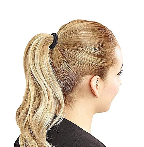 12 Pack 4mm Black Hair Ties - Strong & Durable Hair Bands for Women, Men & Girls - Thick Ponytail Holders for Medium to Thick Hair - Perfect for Workouts, Office & Daily Use - Black