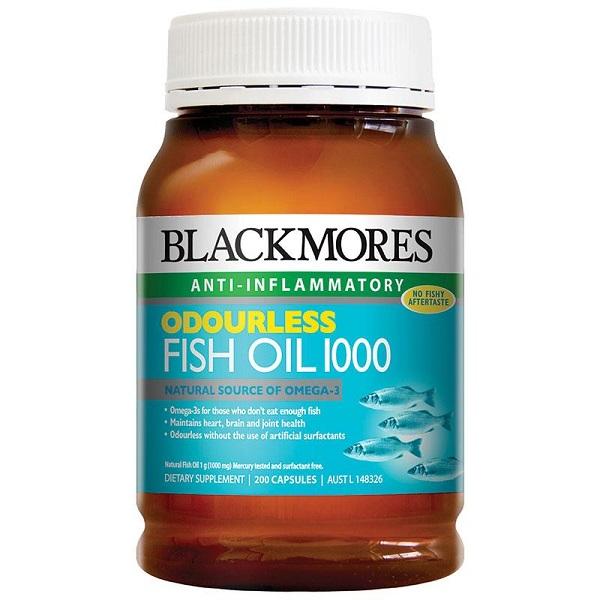 Blackmores Odourless Fish Oil 1000mg - Premium Omega-3 Supplement for Heart, Brain & Joint Health - Supports Cardiovascular Function & Cognitive Performance - Ideal for Daily Wellness & Active Lifestyle