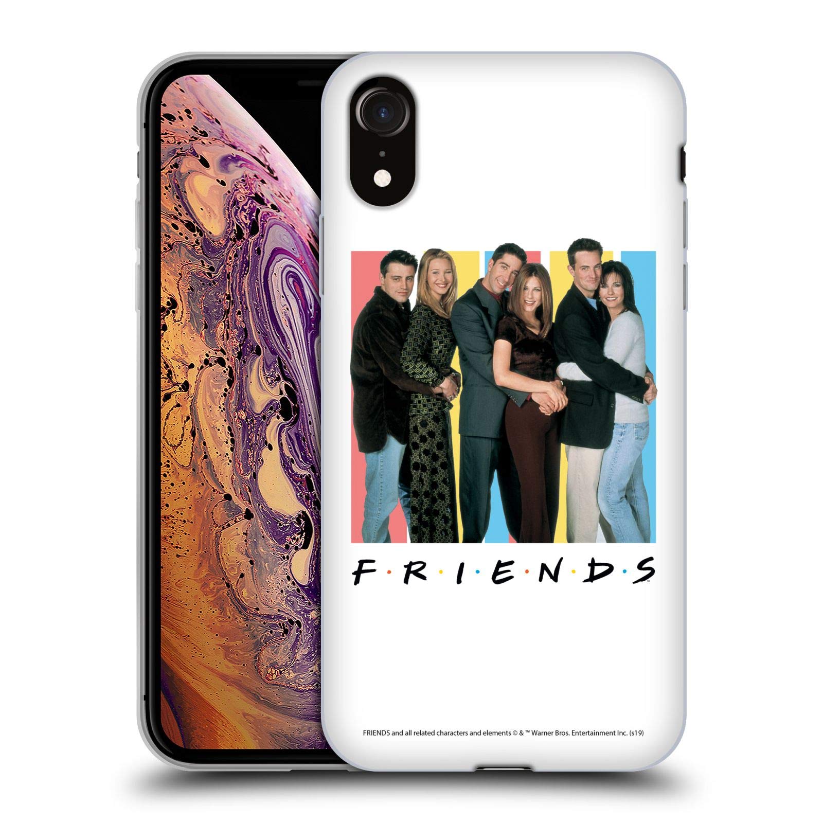 Officially Licensed Friends TV Show Cast Logos Soft Gel Case for Apple iPhone XR - Durable Protective Phone Cover for Fans, Perfect for Everyday Use, Gifts, and Themed Parties