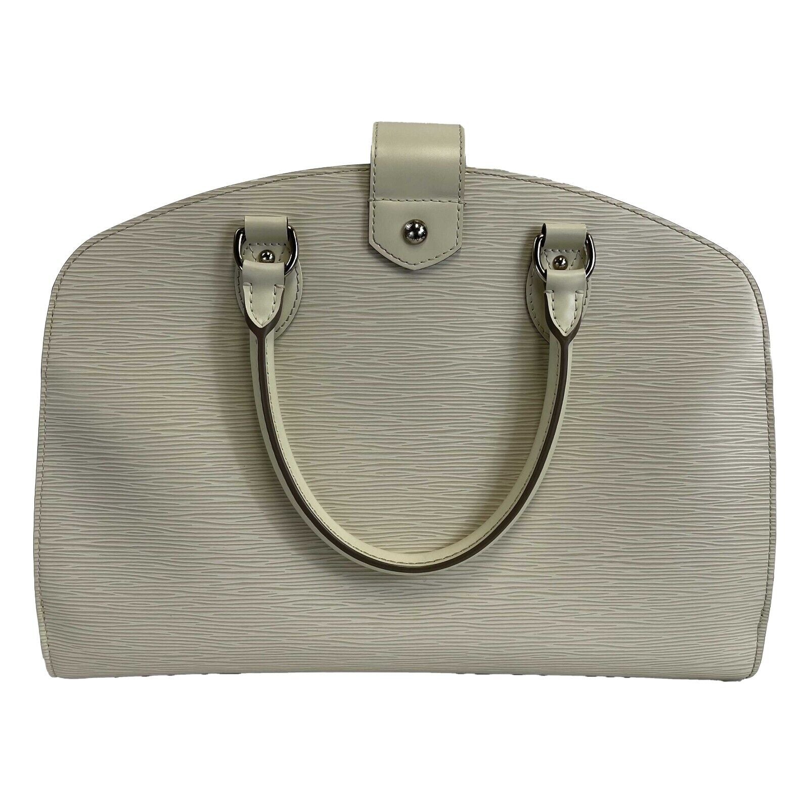 Authentic Louis Vuitton Pont Neuf Epi Leather Top Handle Handbag in White | Luxury Designer Shoulder Bag for Women | Perfect for Work, Travel & Special Occasions