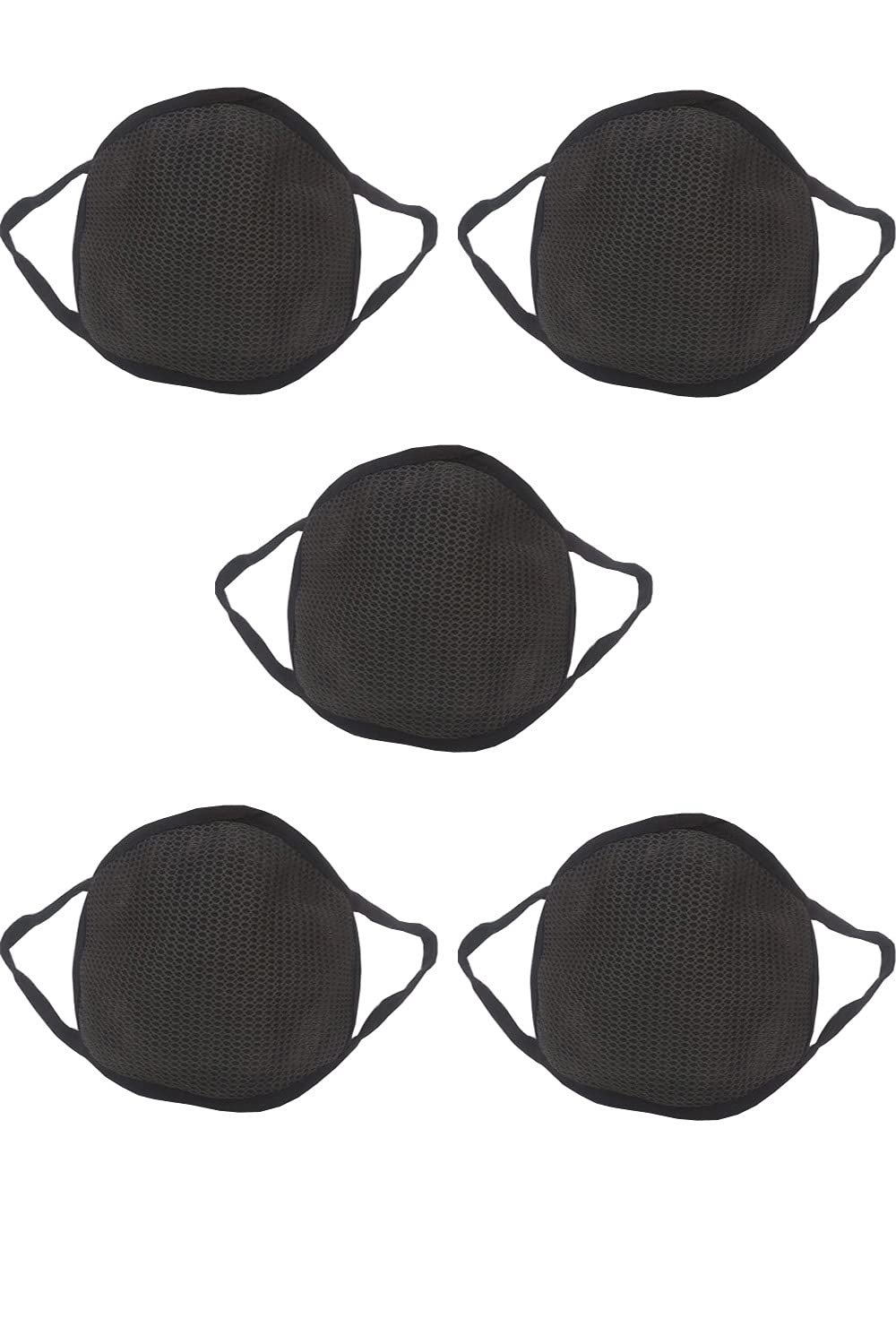 POOJA Double Layer Lycra Face Mask for Men & Women - Pack of 5 (Black/Gray) - Breathable Comfort for Daily Use, Workouts & Outdoor Activities
