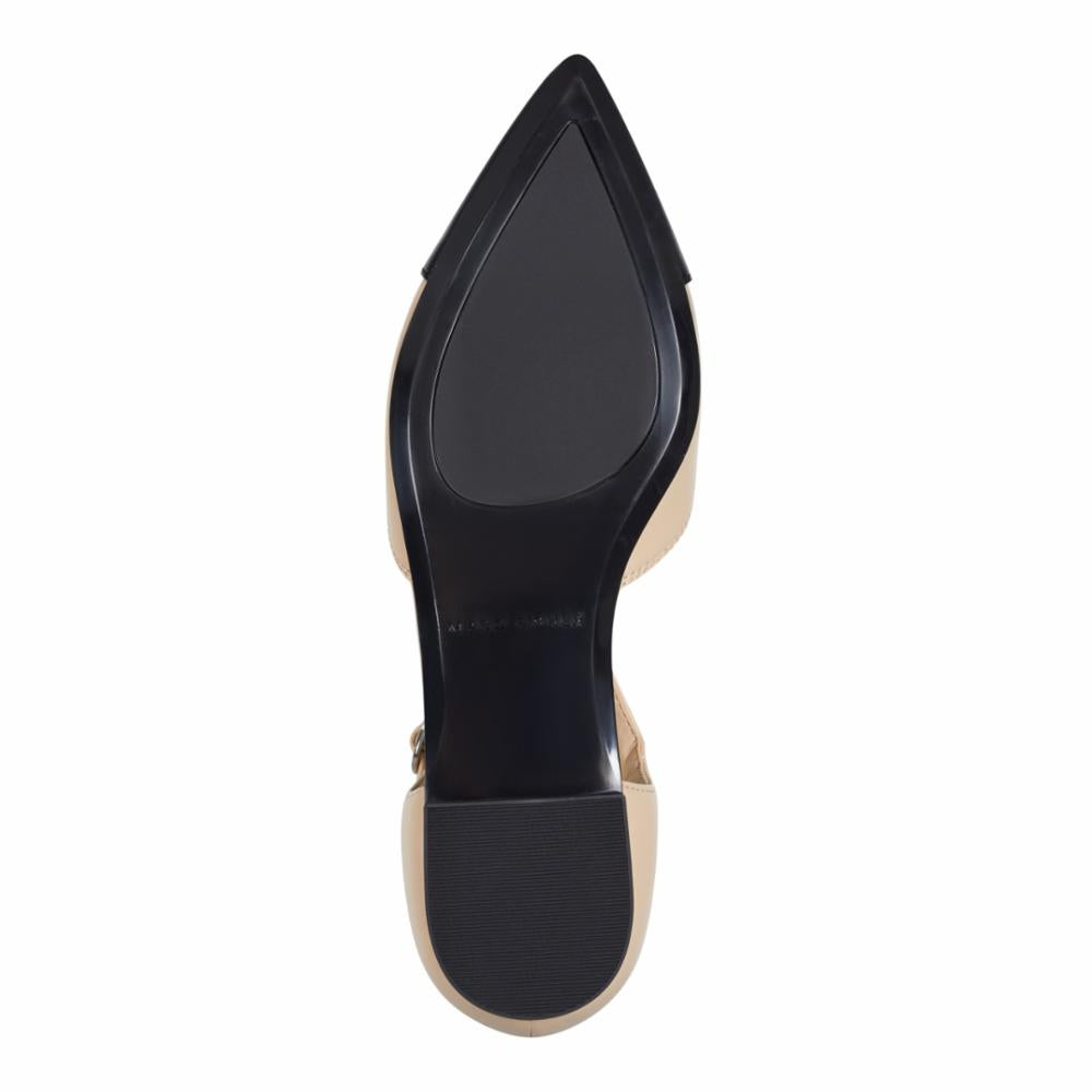 Marc Fisher Women's Elesia Nude M - Comfortable & Stylish Heels for Work, Party & Special Occasions | Perfect for Office, Weddings & Evening Events