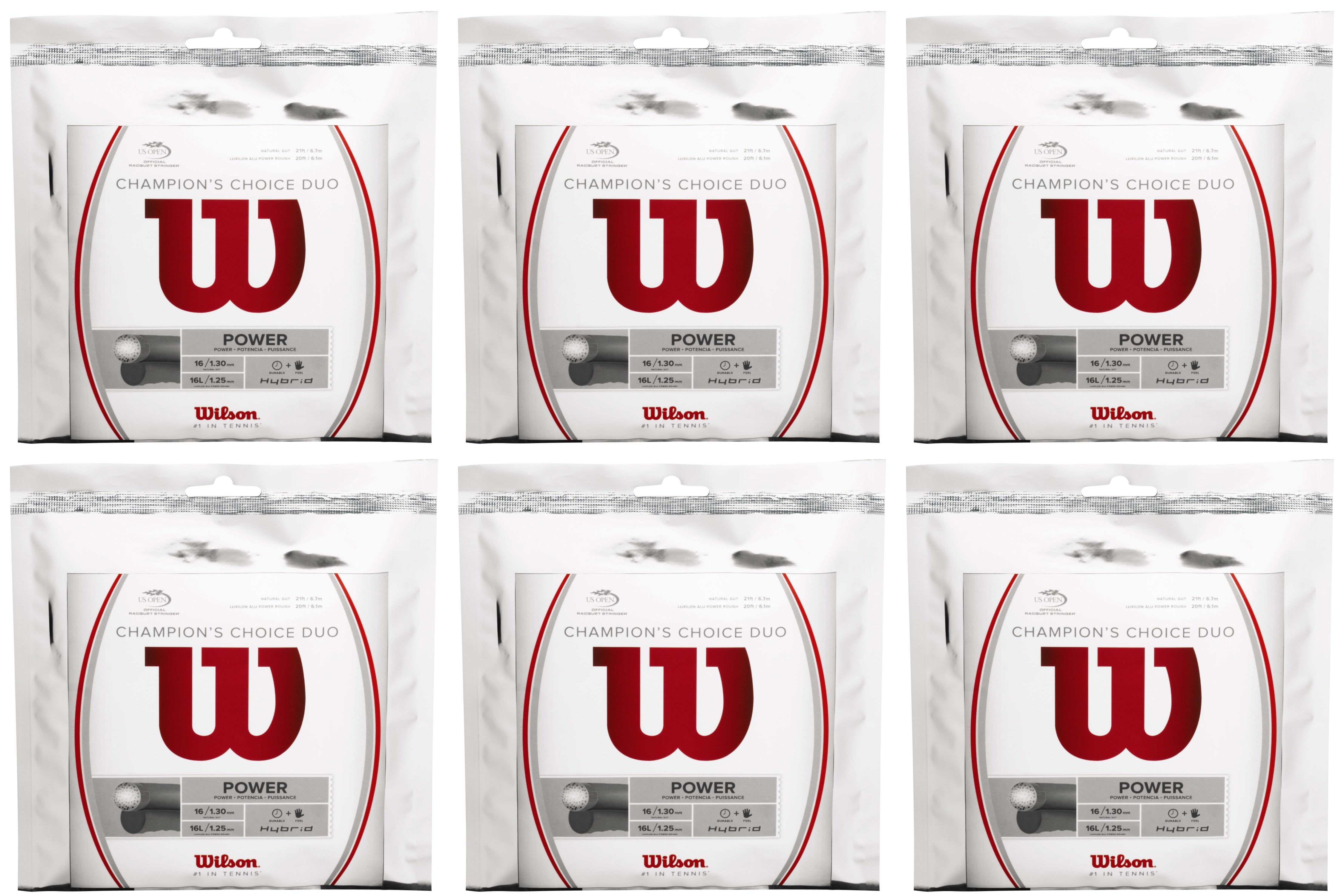 Wilson Champion Choice Hybrid Tennis String - Premium Performance for All Court Play | Perfect for Competitive Matches & Training Sessions