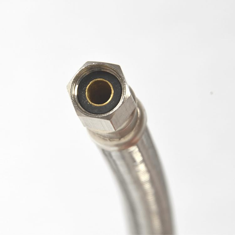 Universal Refrigerator Icemaker Hose (10 FT) - Stainless Steel Water Supply Line with ¼