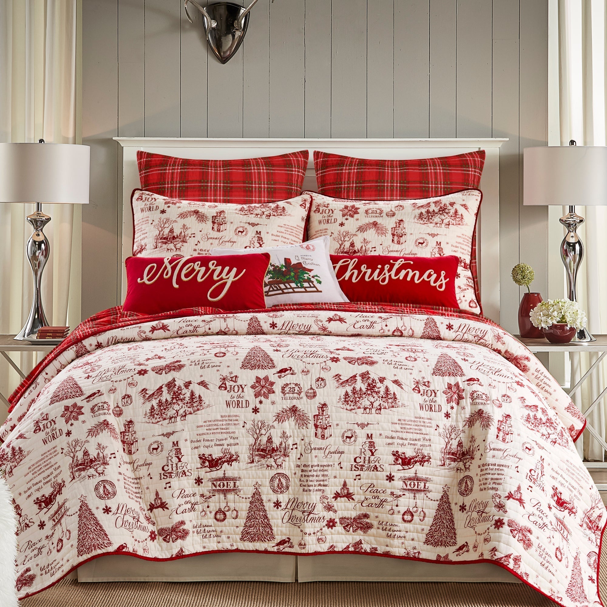 Cozy Christmas Quilt Set - Holiday Bedding for Winter Warmth & Festive Decor - Perfect for Bedrooms, Living Rooms & Seasonal Home Styling