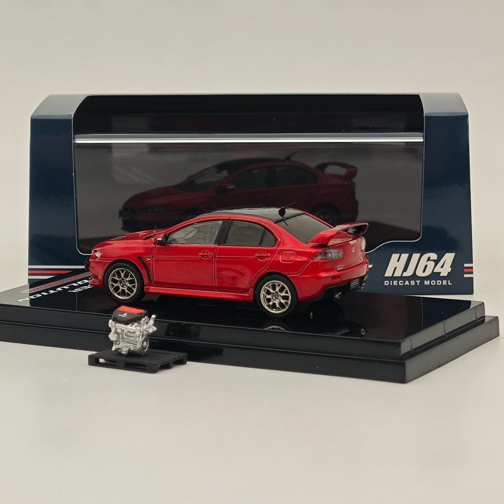 1/64 Scale Mitsubishi Lancer Evolution X Final Edition Red Diecast Model Car - Hobby Japan HJ642053CR - Perfect for Collectors, Display & Racing Enthusiasts